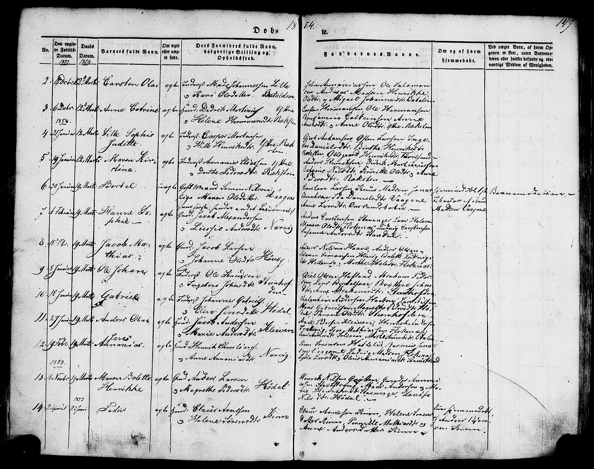 Kinn sokneprestembete, AV/SAB-A-80801/H/Haa/Haaa/L0005: Parish register (official) no. A 5, 1841-1857, p. 147