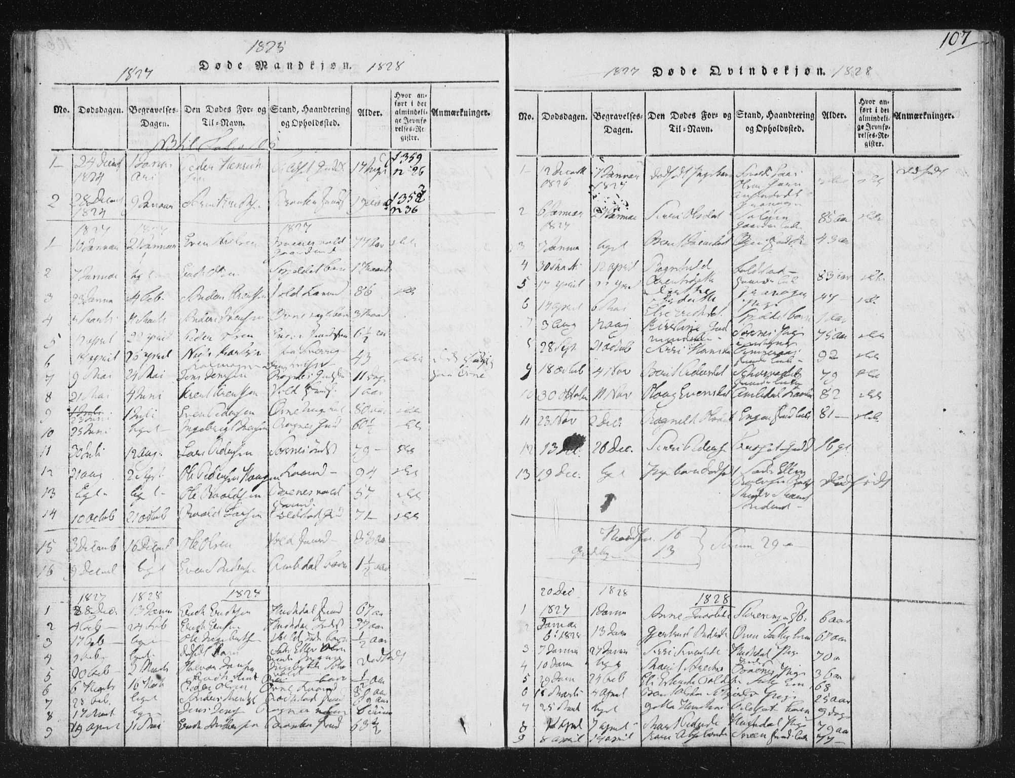 Ministerialprotokoller, klokkerbøker og fødselsregistre - Sør-Trøndelag, SAT/A-1456/687/L0996: Parish register (official) no. 687A04, 1816-1842, p. 107