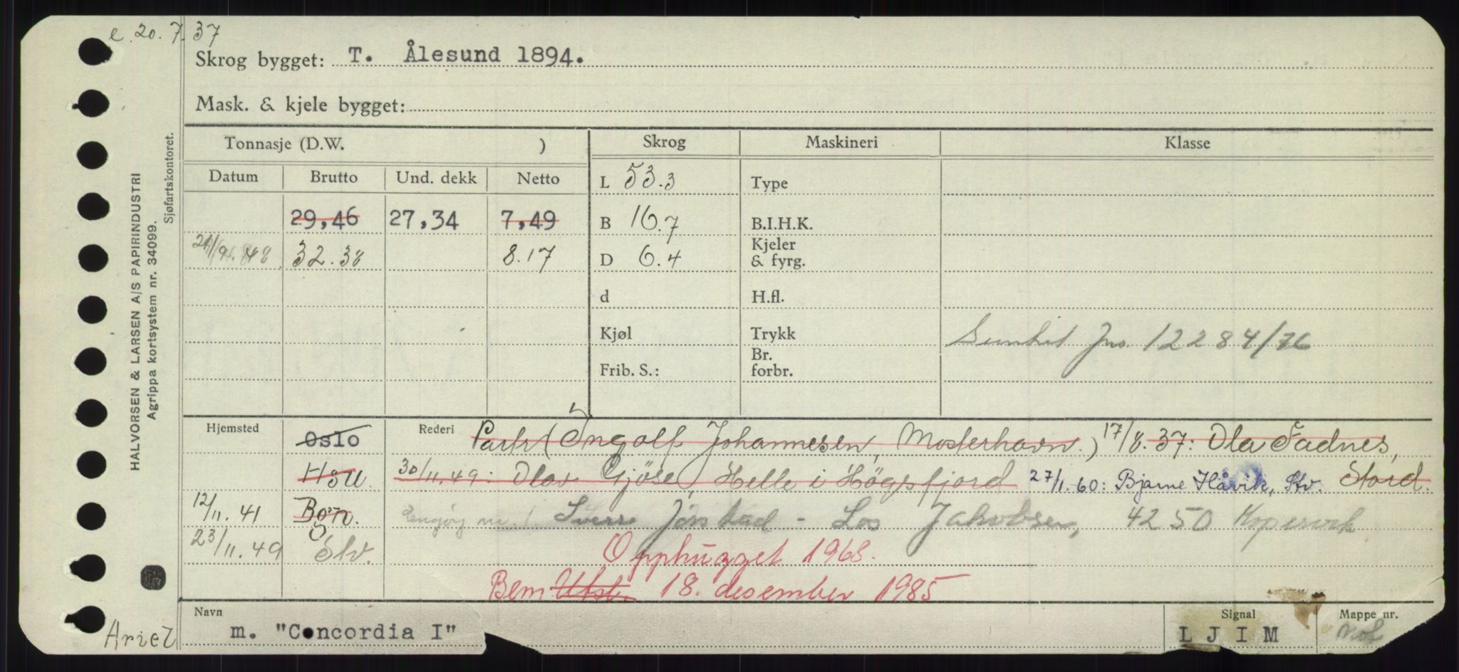 Sjøfartsdirektoratet med forløpere, Skipsmålingen, RA/S-1627/H/Hd/L0008: Fartøy, C-D, p. 151