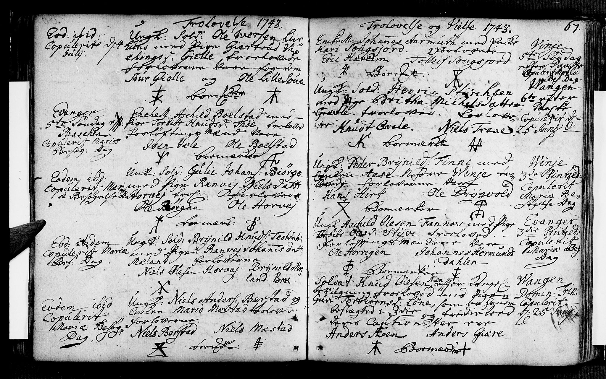 Voss sokneprestembete, AV/SAB-A-79001/H/Haa: Parish register (official) no. A 7, 1731-1773, p. 67