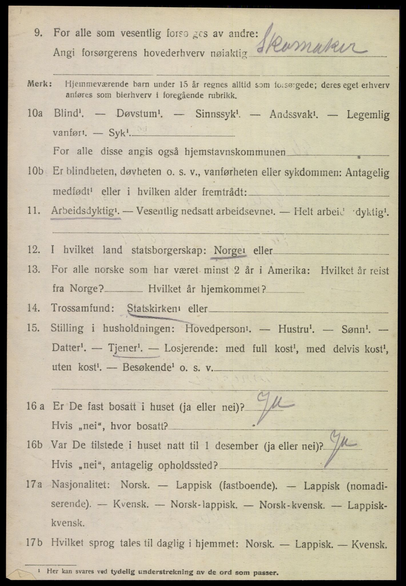 SAT, 1920 census for Meløy, 1920, p. 3462