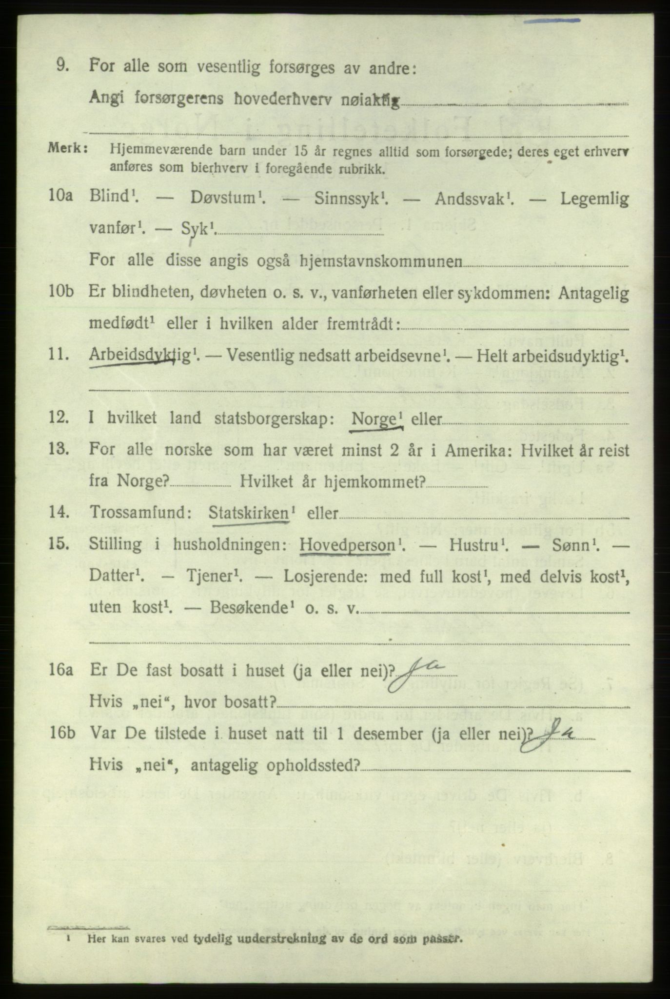 SAB, 1920 census for Stord, 1920, p. 3064