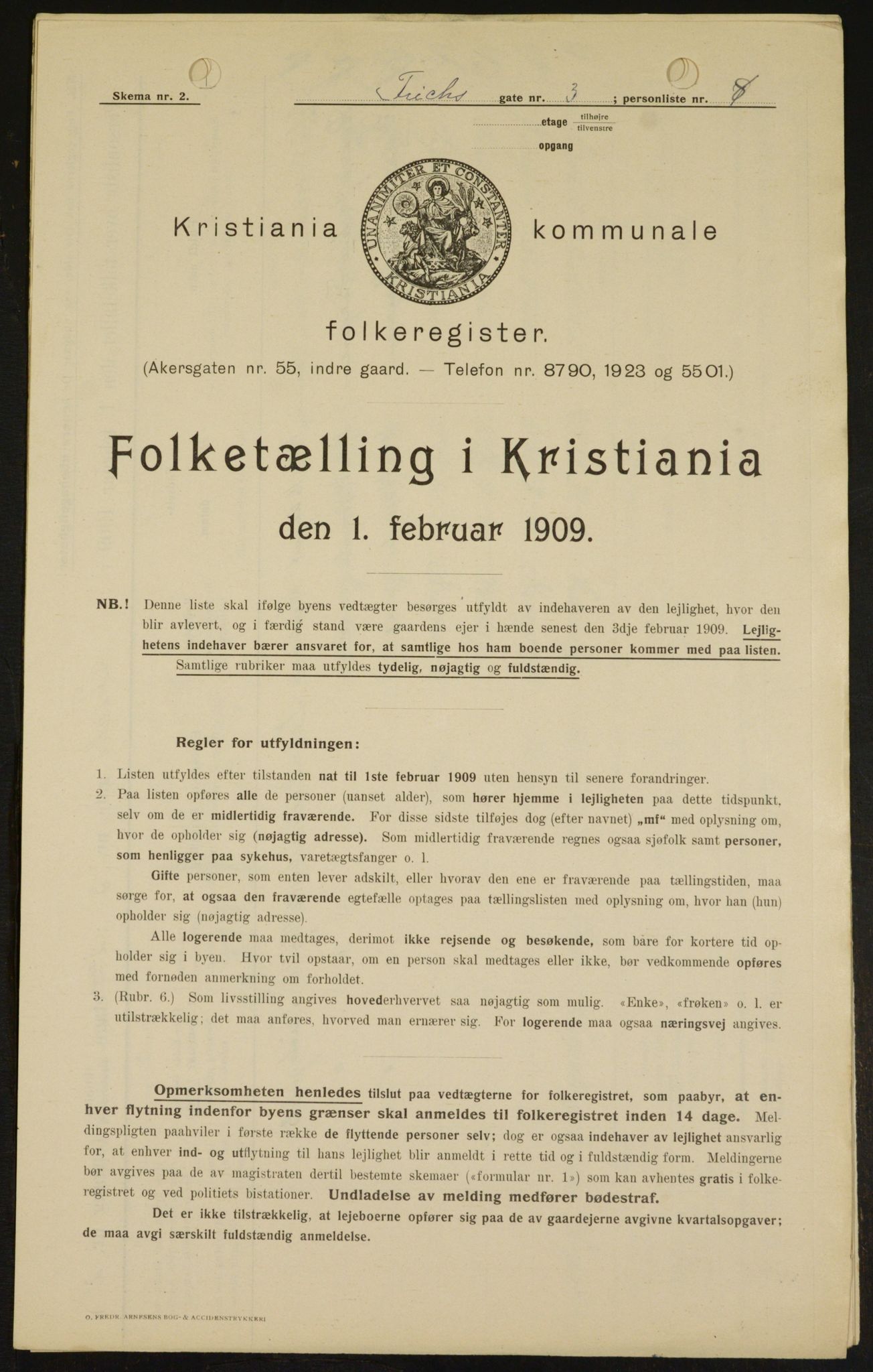 OBA, Municipal Census 1909 for Kristiania, 1909, p. 24349