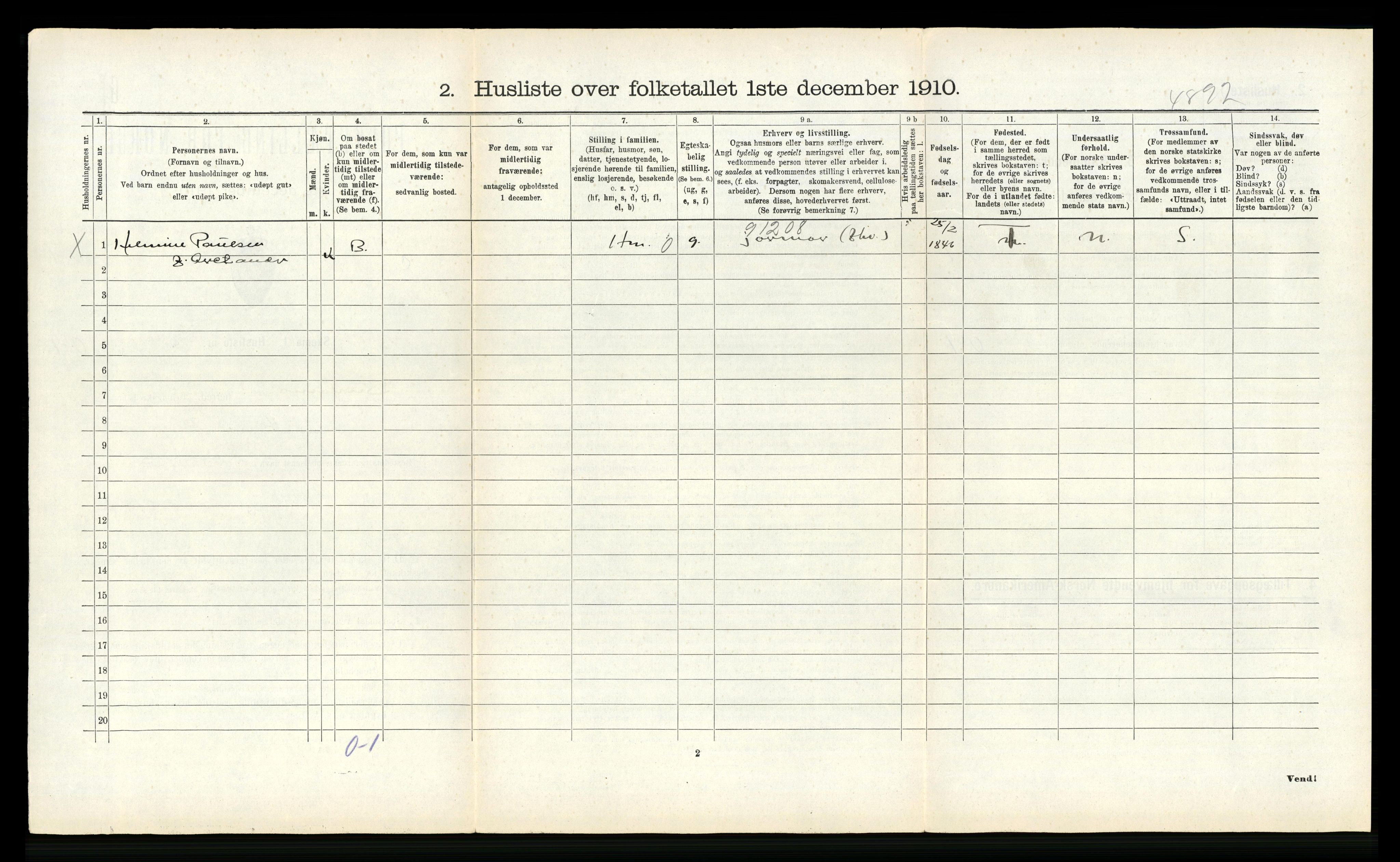 RA, 1910 census for Buksnes, 1910, p. 1007