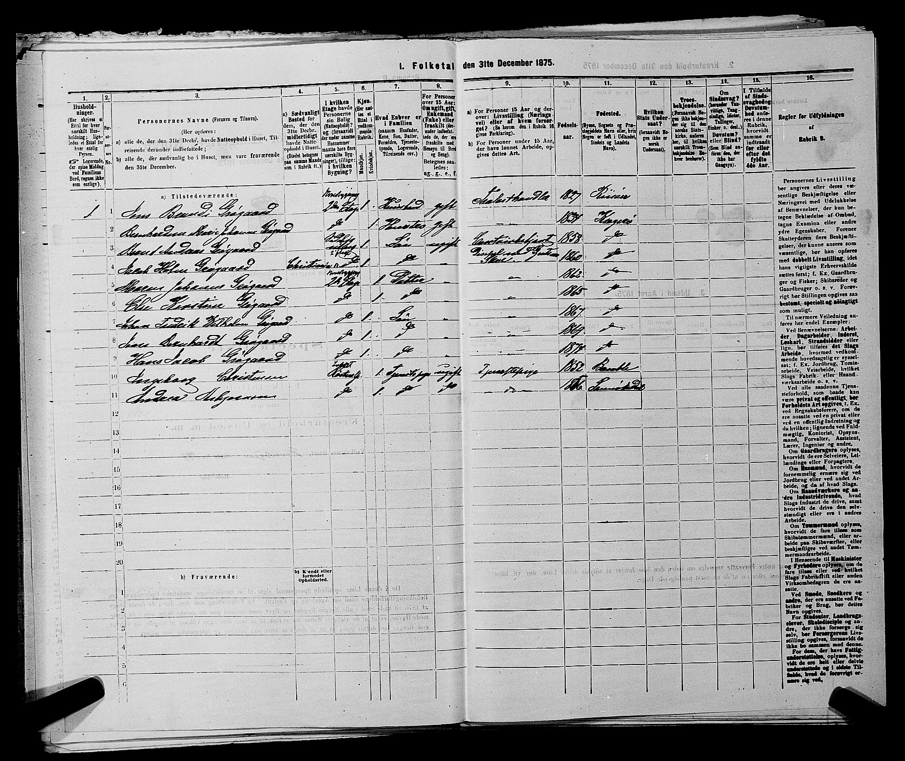 SAKO, 1875 census for 0801P Kragerø, 1875, p. 274