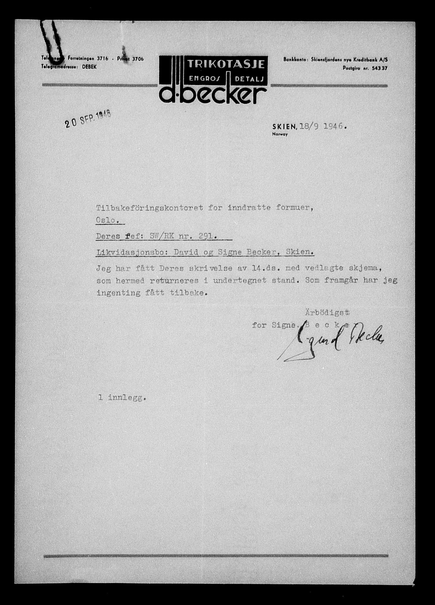 Justisdepartementet, Tilbakeføringskontoret for inndratte formuer, AV/RA-S-1564/H/Hc/Hcd/L0990: --, 1945-1947, p. 86
