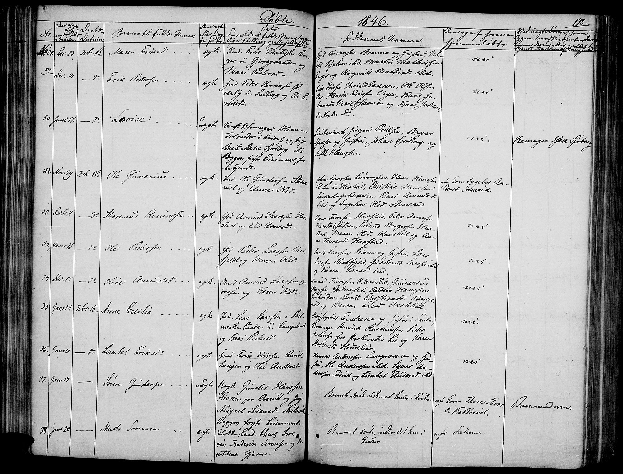 Vinger prestekontor, AV/SAH-PREST-024/H/Ha/Haa/L0008: Parish register (official) no. 8, 1839-1847, p. 178