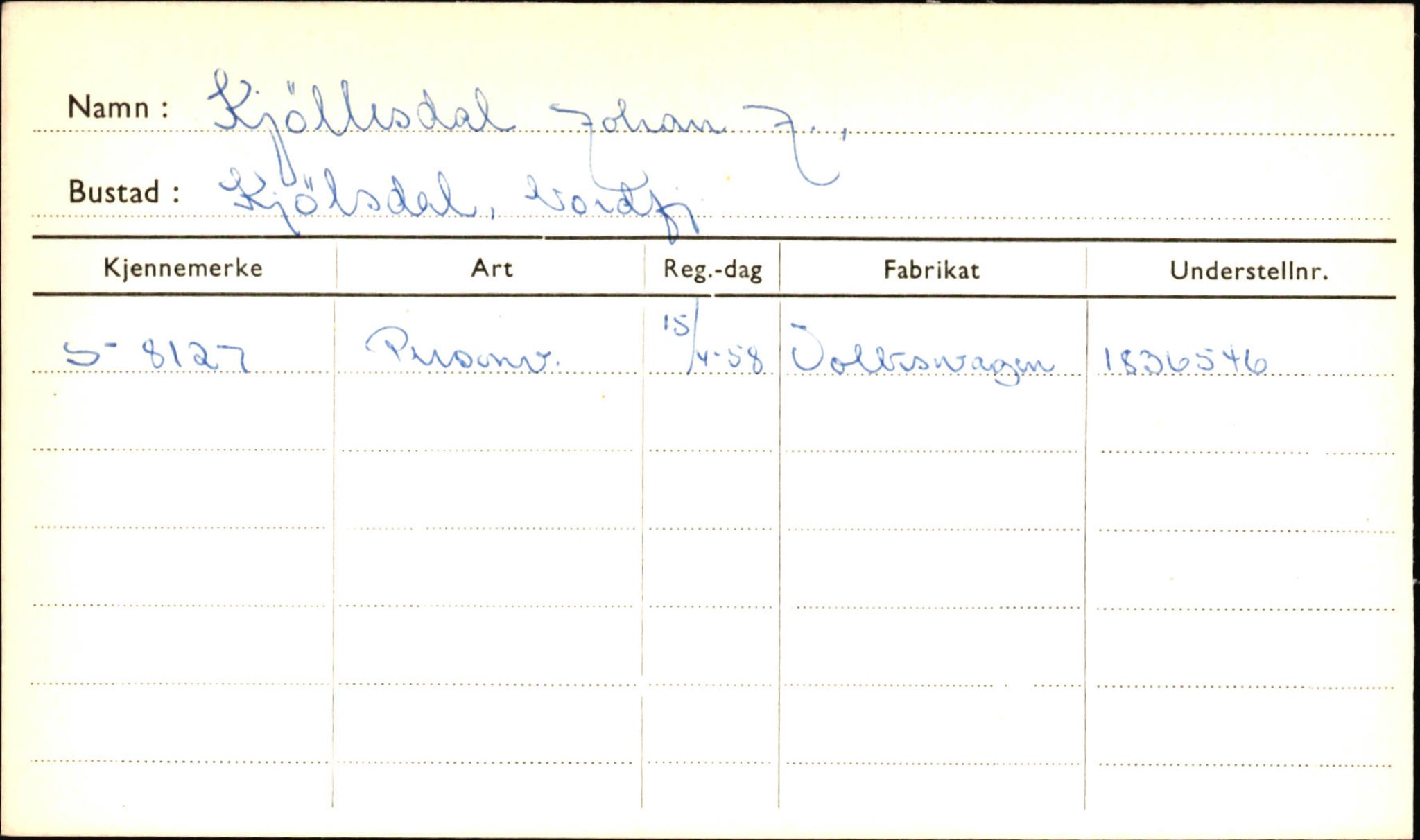 Statens vegvesen, Sogn og Fjordane vegkontor, AV/SAB-A-5301/4/F/L0001B: Eigarregister Fjordane til 1.6.1961, 1930-1961, p. 99