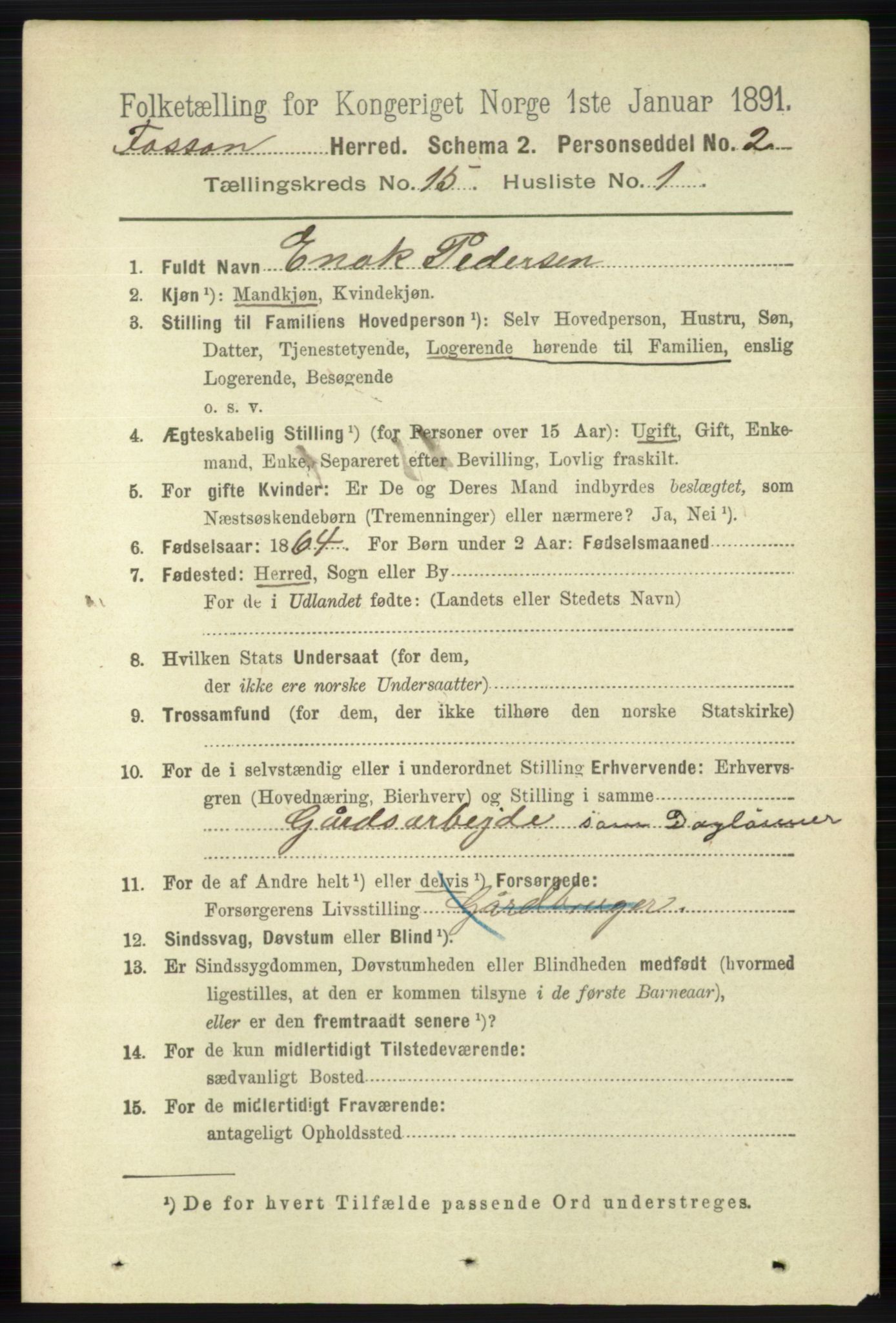 RA, 1891 census for 1129 Forsand, 1891, p. 2397