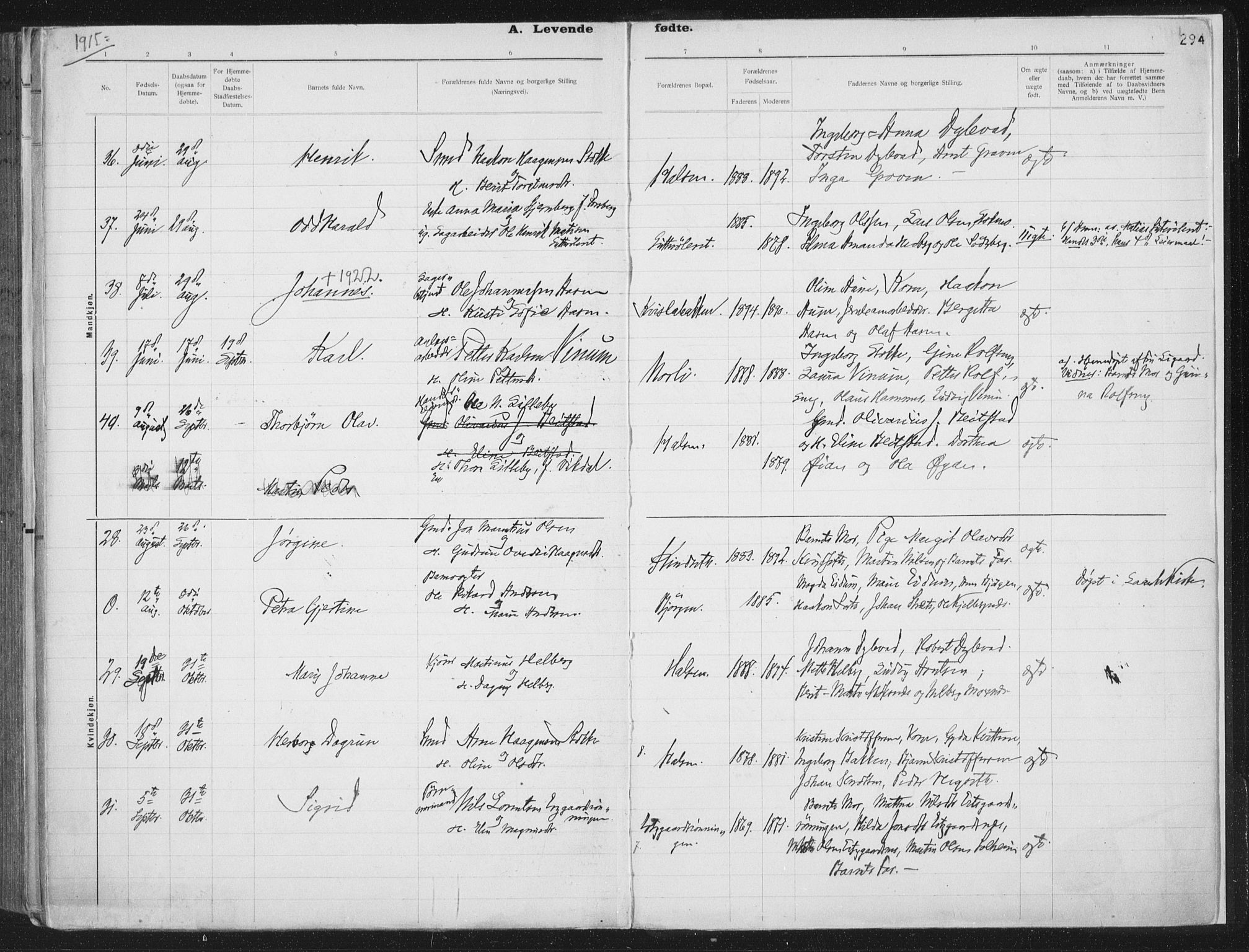 Ministerialprotokoller, klokkerbøker og fødselsregistre - Nord-Trøndelag, AV/SAT-A-1458/709/L0082: Parish register (official) no. 709A22, 1896-1916, p. 294