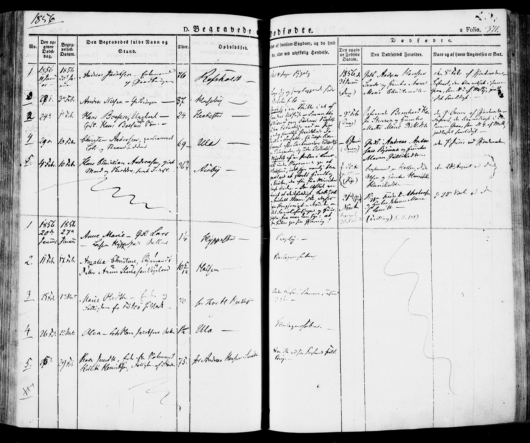 Tjølling kirkebøker, SAKO/A-60/F/Fa/L0006: Parish register (official) no. 6, 1835-1859, p. 371