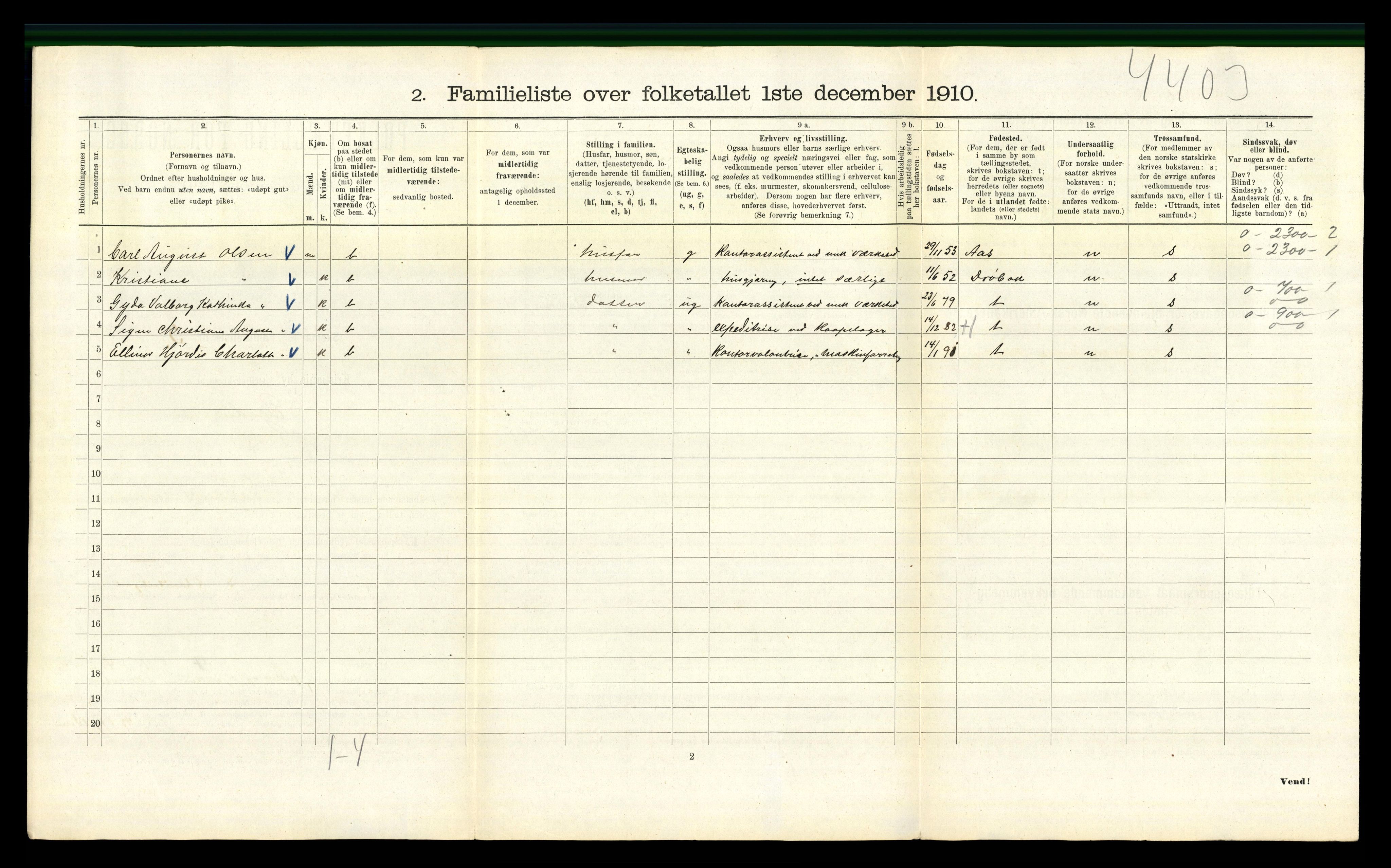 RA, 1910 census for Kristiania, 1910, p. 18988