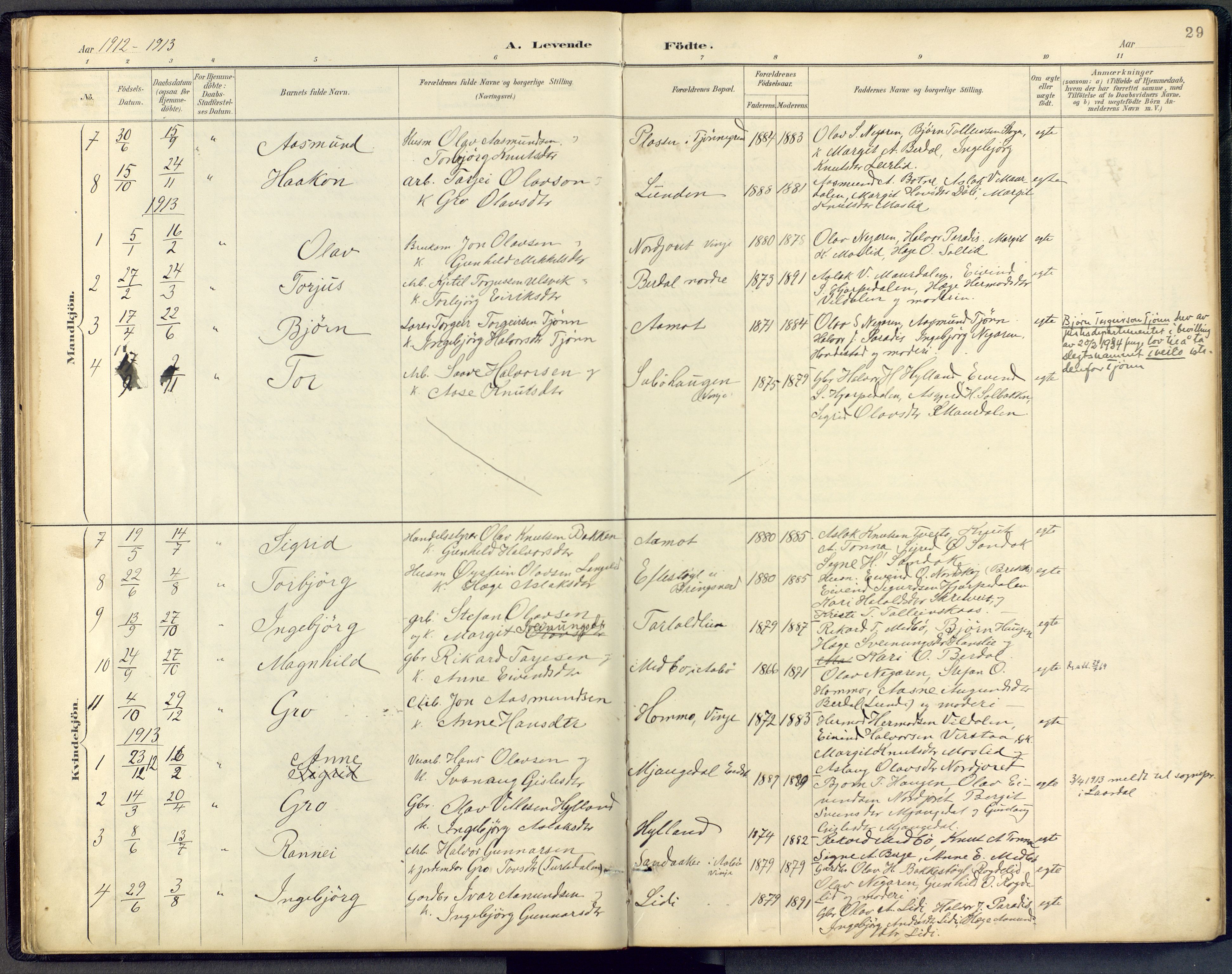 Vinje kirkebøker, SAKO/A-312/F/Fb/L0002: Parish register (official) no. II 2, 1887-1925, p. 29