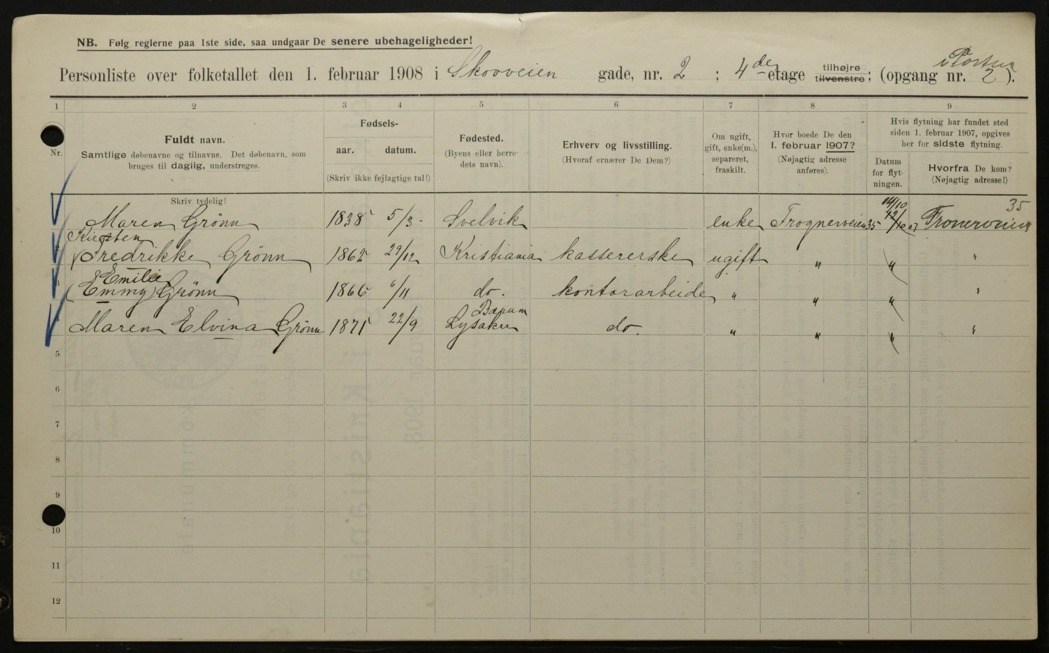 OBA, Municipal Census 1908 for Kristiania, 1908, p. 86747