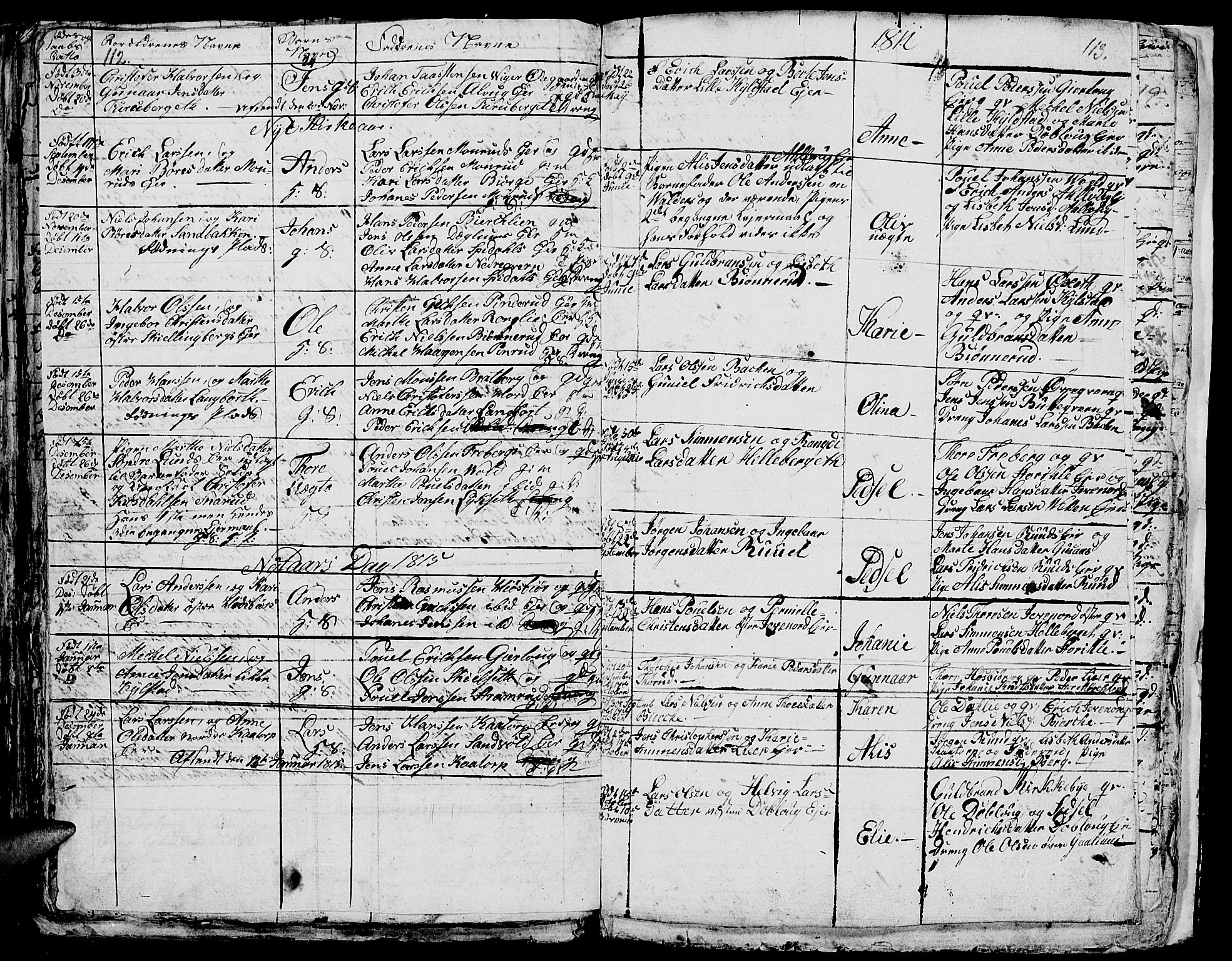 Vang prestekontor, Hedmark, SAH/PREST-008/H/Ha/Hab/L0001: Parish register (copy) no. 1, 1792-1814, p. 112-113