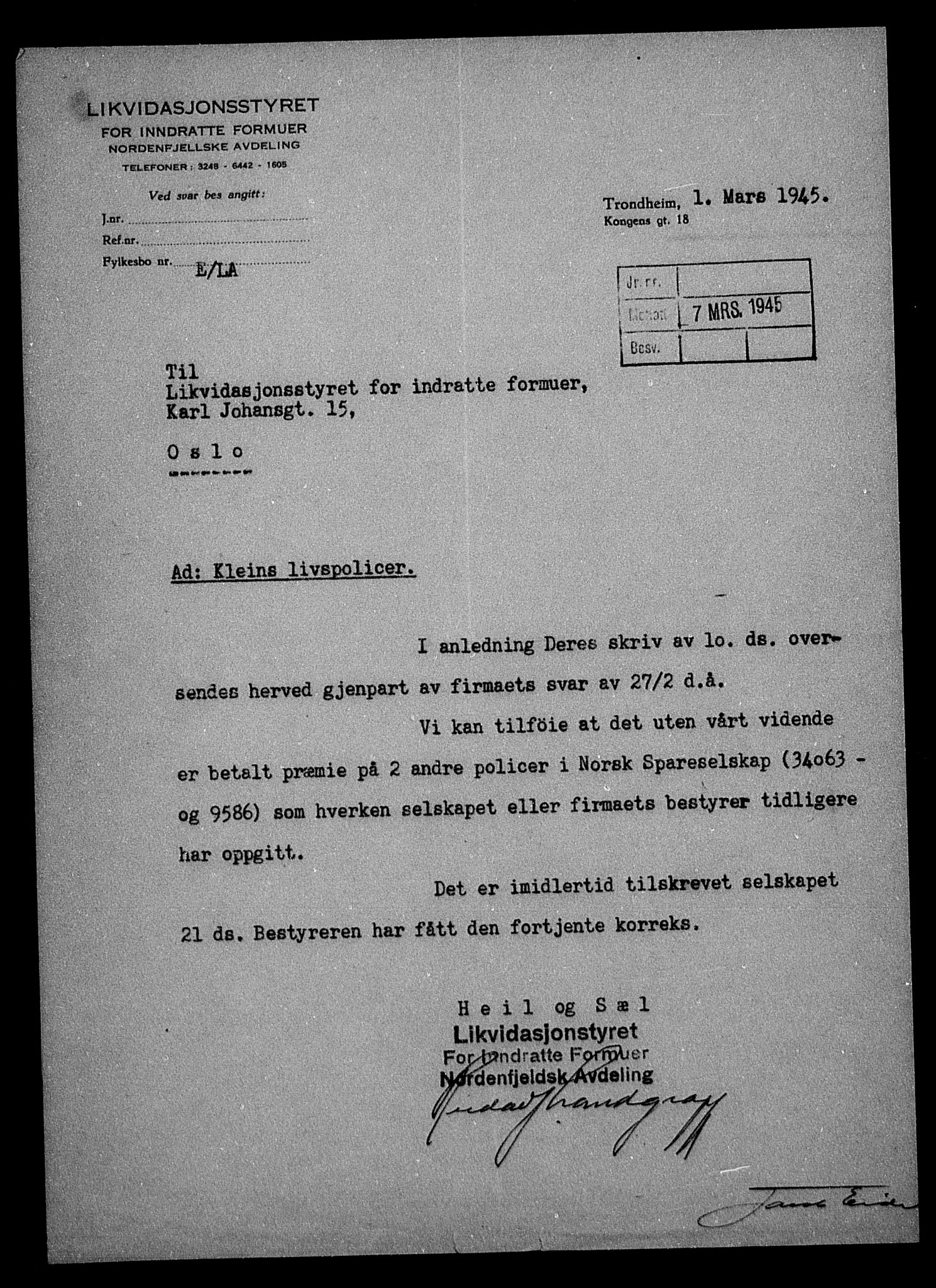 Justisdepartementet, Tilbakeføringskontoret for inndratte formuer, AV/RA-S-1564/H/Hc/Hca/L0901: --, 1945-1947, p. 606