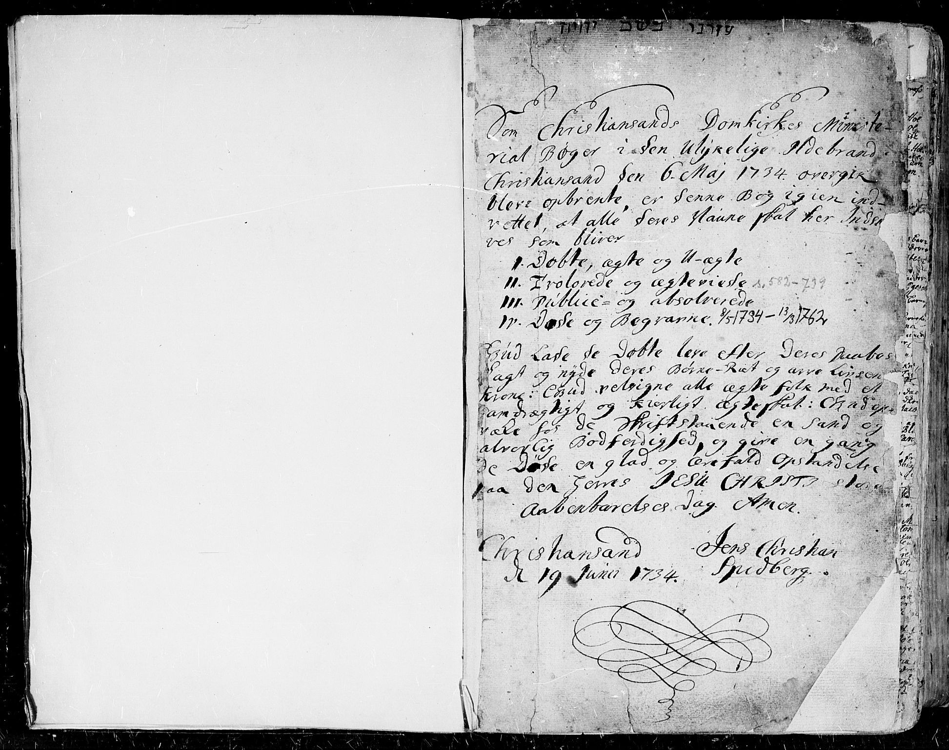Kristiansand domprosti, SAK/1112-0006/F/Fa/L0001: Parish register (official) no. A 1, 1734-1793