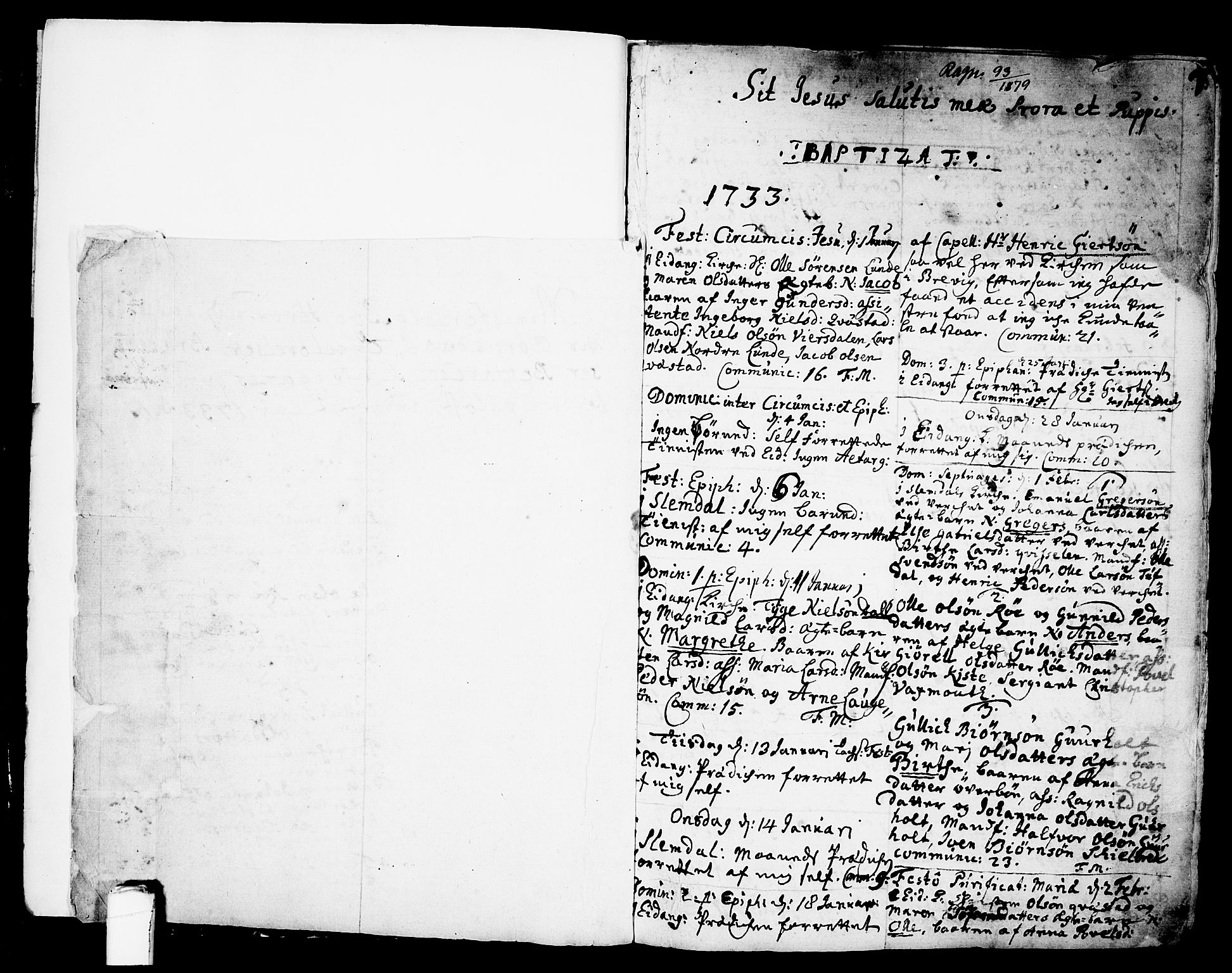 Eidanger kirkebøker, SAKO/A-261/F/Fa/L0004: Parish register (official) no. 4, 1733-1759, p. 0-1