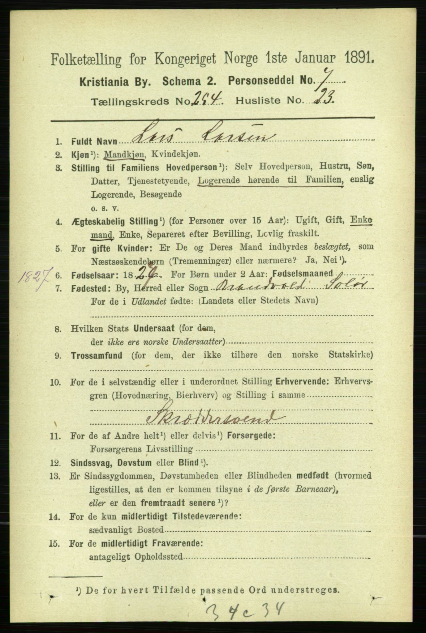 RA, 1891 census for 0301 Kristiania, 1891, p. 154717