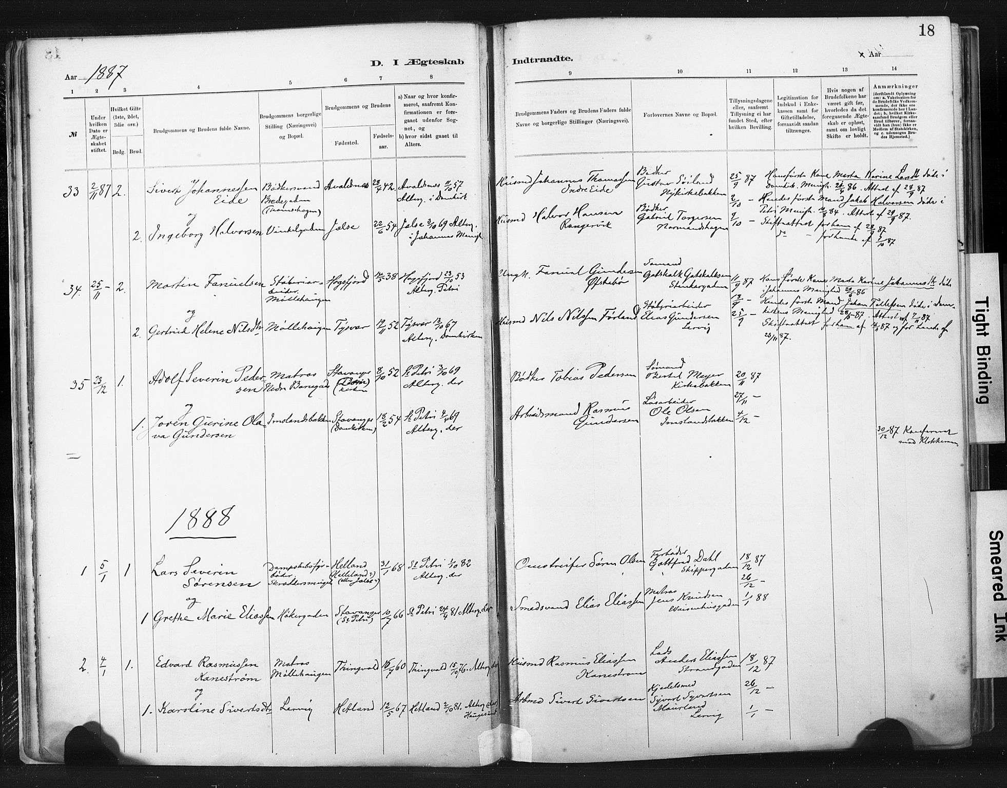 St. Johannes sokneprestkontor, AV/SAST-A-101814/001/30/30BA/L0003: Parish register (official) no. A 3, 1885-1910, p. 18