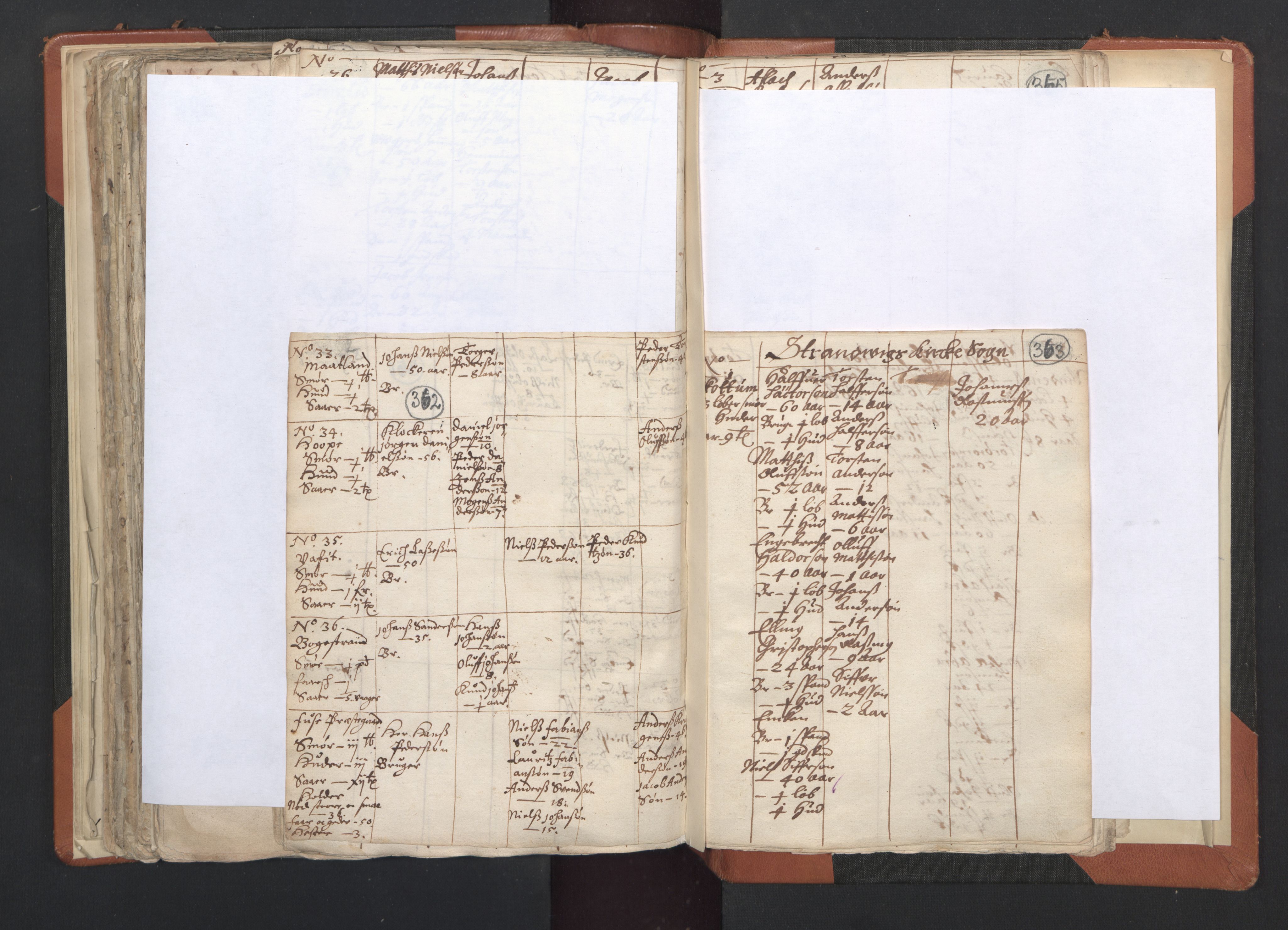 RA, Vicar's Census 1664-1666, no. 20: Sunnhordland deanery, 1664-1666, p. 362-363
