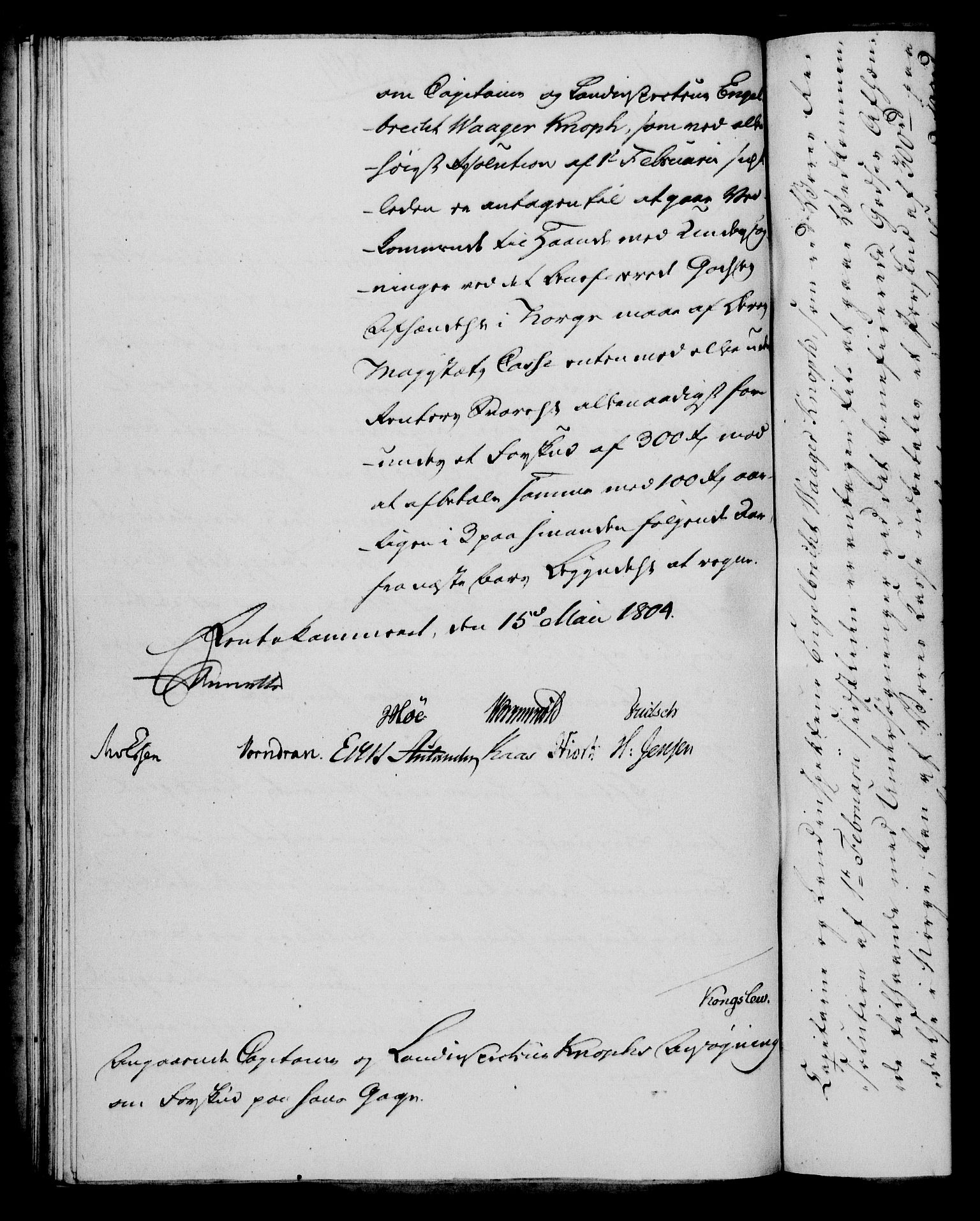 Rentekammeret, Kammerkanselliet, RA/EA-3111/G/Gf/Gfa/L0086: Norsk relasjons- og resolusjonsprotokoll (merket RK 52.86), 1804, p. 515