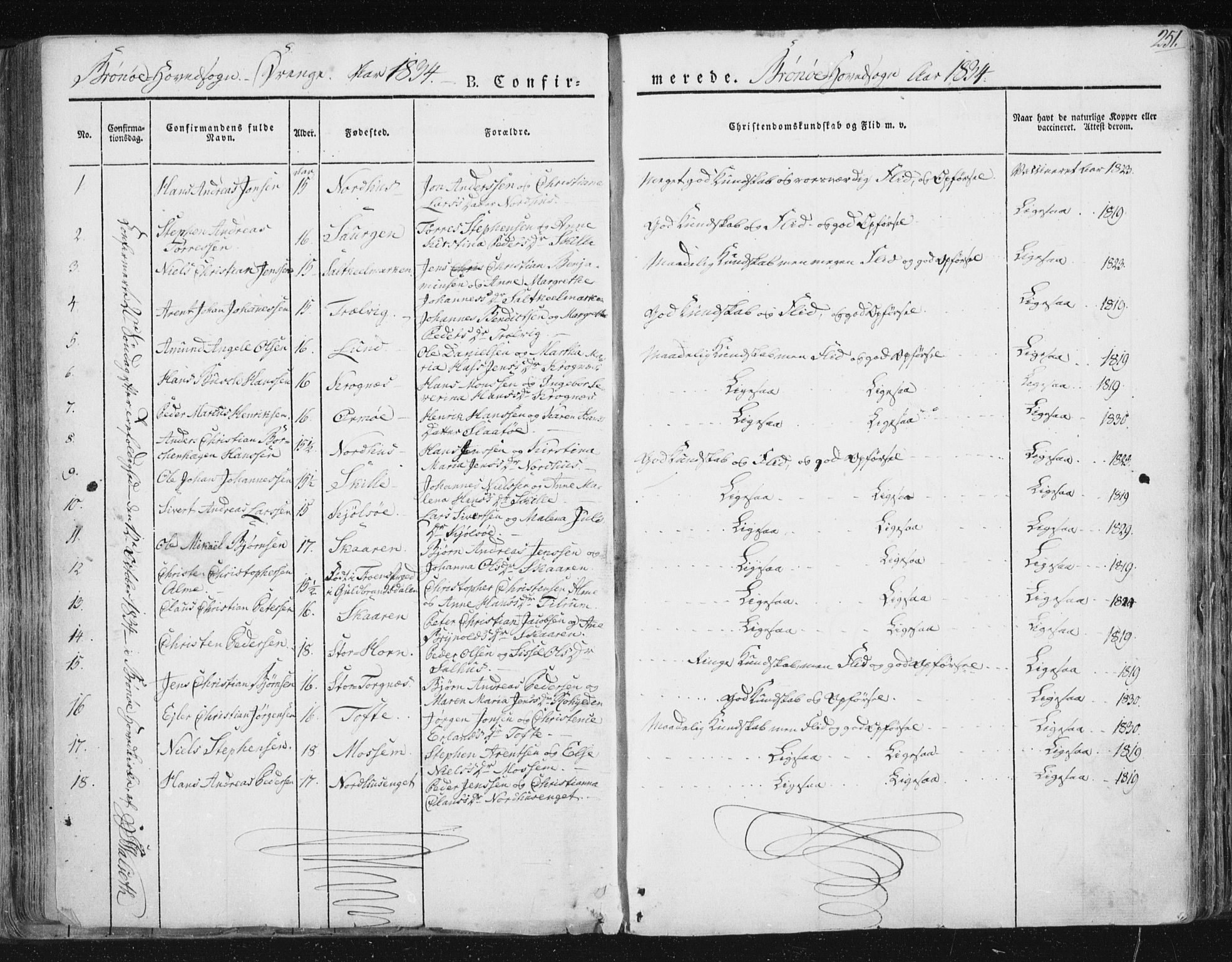 Ministerialprotokoller, klokkerbøker og fødselsregistre - Nordland, SAT/A-1459/813/L0198: Parish register (official) no. 813A08, 1834-1874, p. 251
