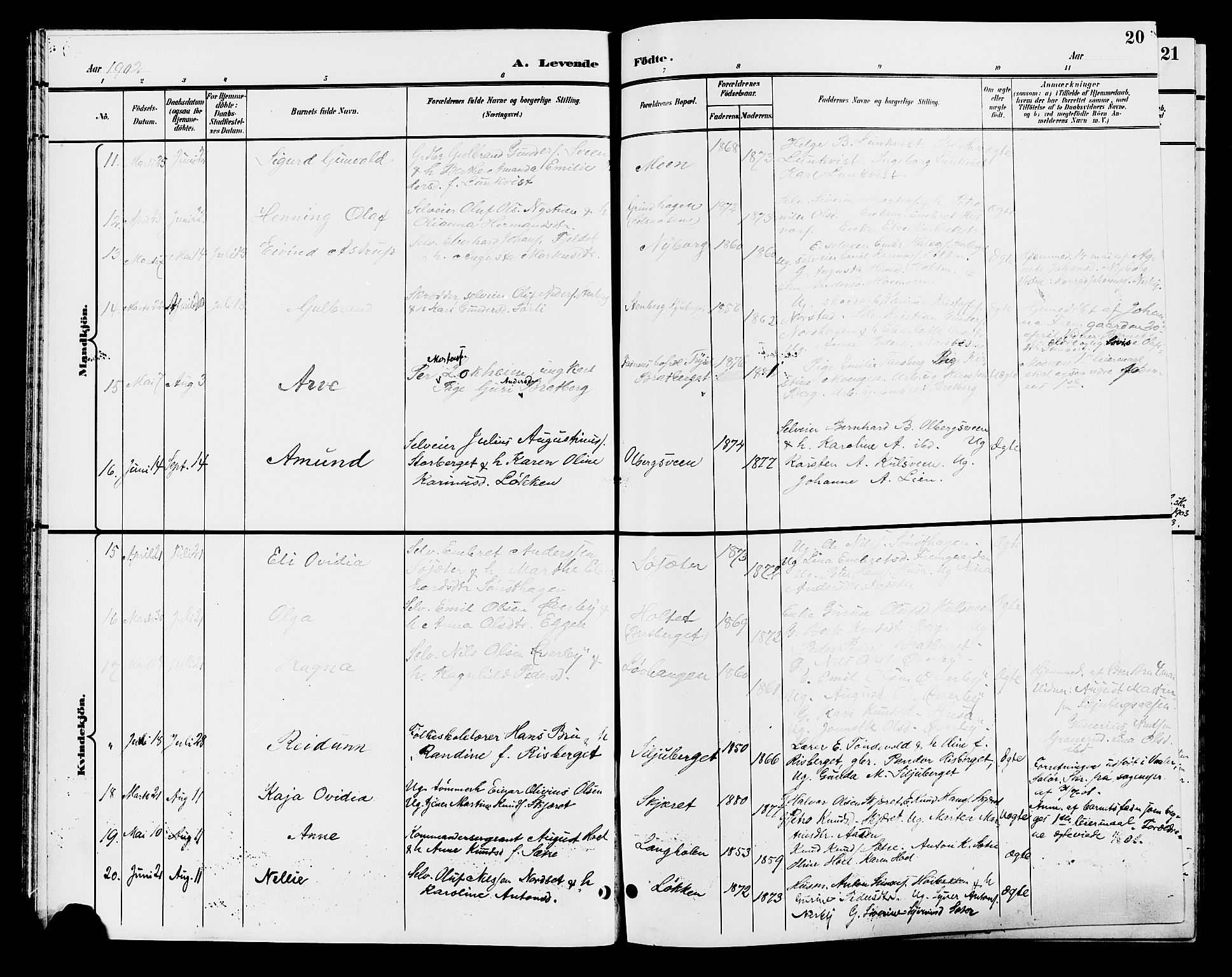 Elverum prestekontor, AV/SAH-PREST-044/H/Ha/Hab/L0006: Parish register (copy) no. 6, 1896-1907, p. 20