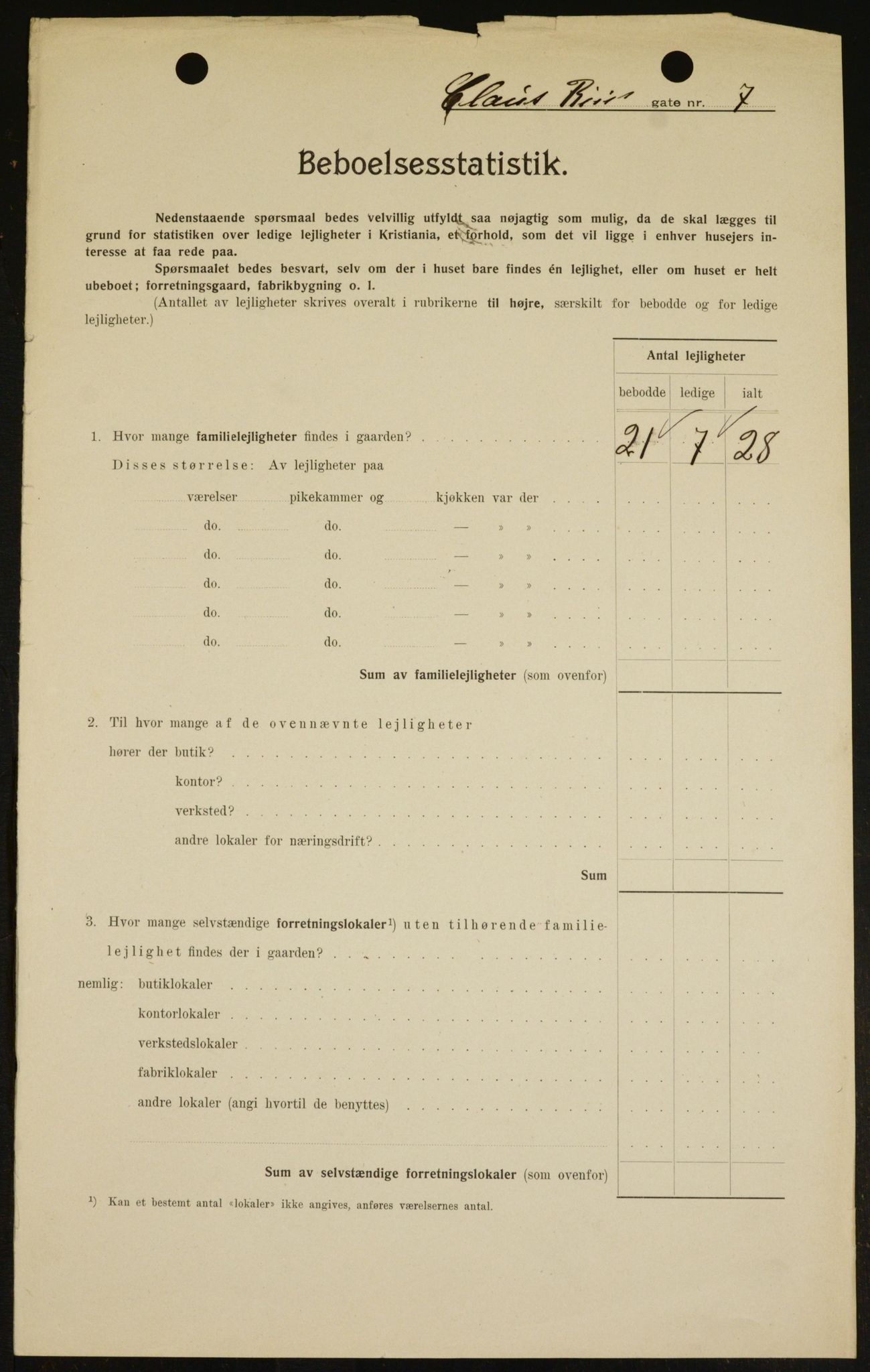 OBA, Municipal Census 1909 for Kristiania, 1909, p. 11566