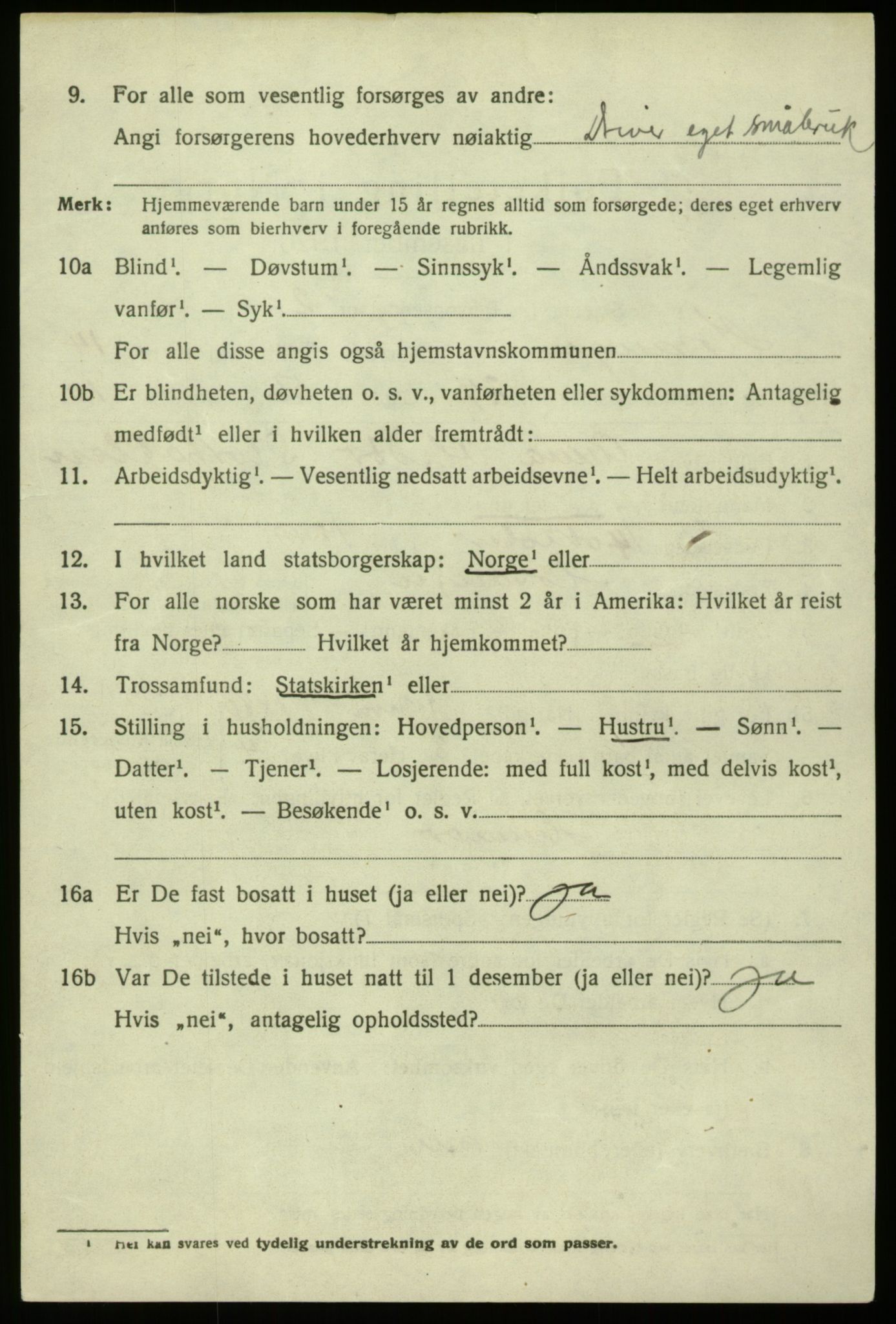 SAB, 1920 census for Hosanger, 1920, p. 5840