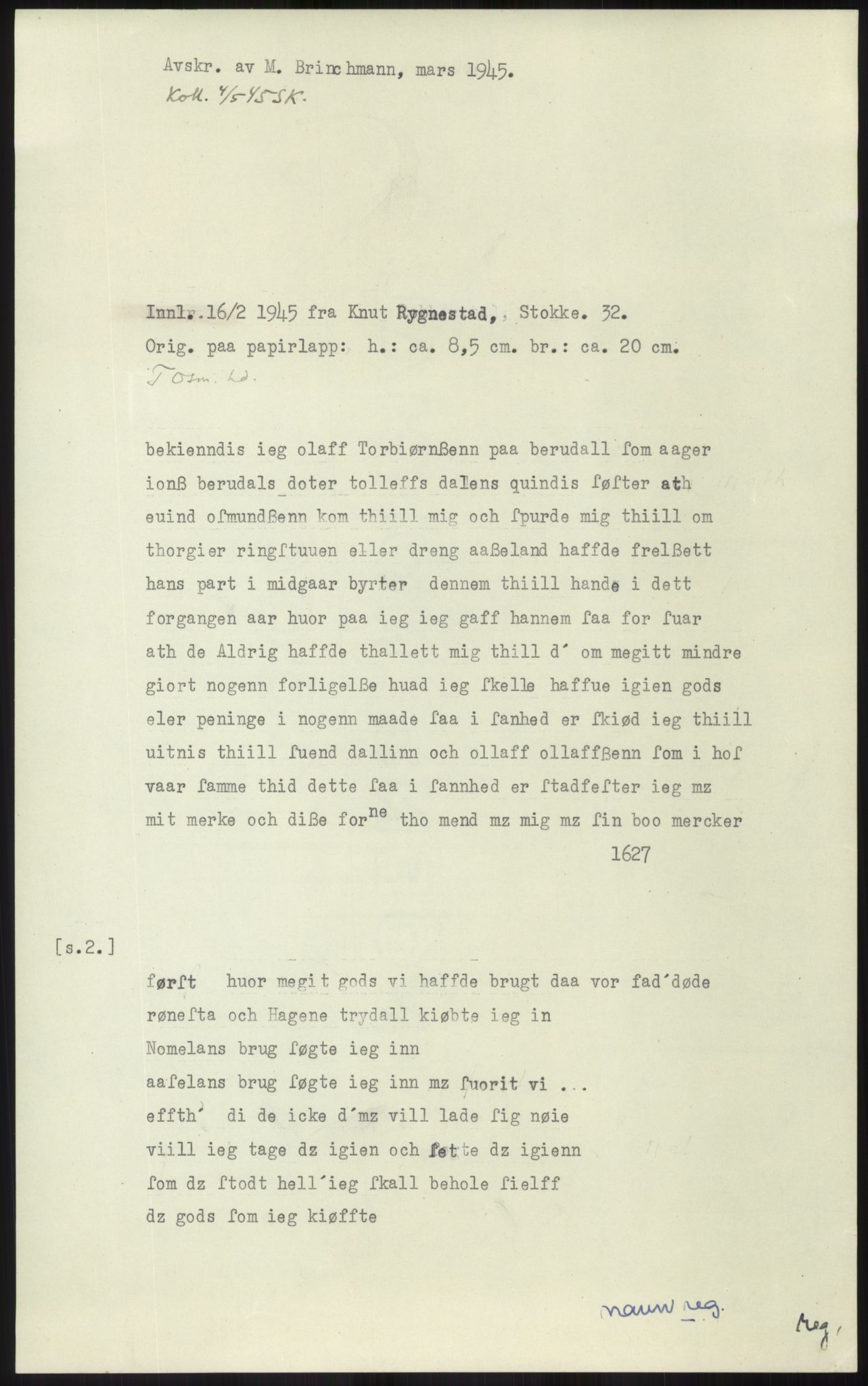 Samlinger til kildeutgivelse, Diplomavskriftsamlingen, AV/RA-EA-4053/H/Ha, p. 1558