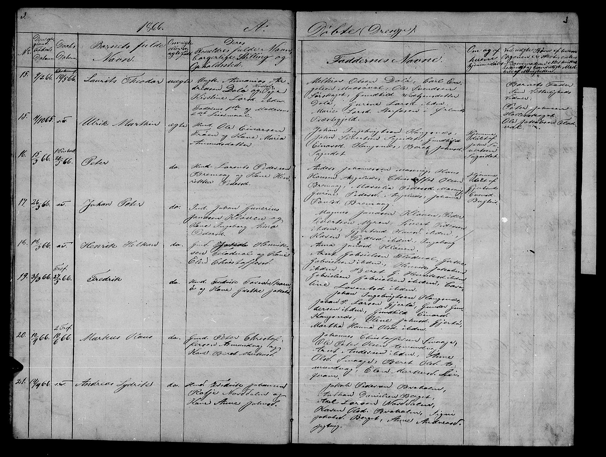 Ministerialprotokoller, klokkerbøker og fødselsregistre - Sør-Trøndelag, AV/SAT-A-1456/634/L0539: Parish register (copy) no. 634C01, 1866-1873, p. 3