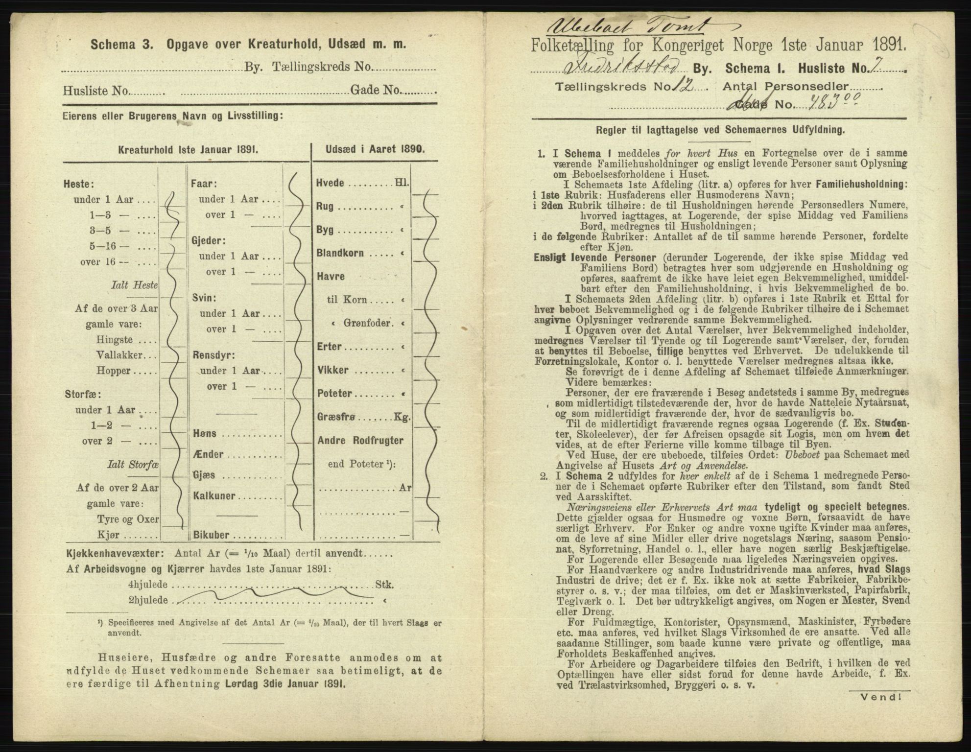 RA, 1891 census for 0103 Fredrikstad, 1891, p. 2302