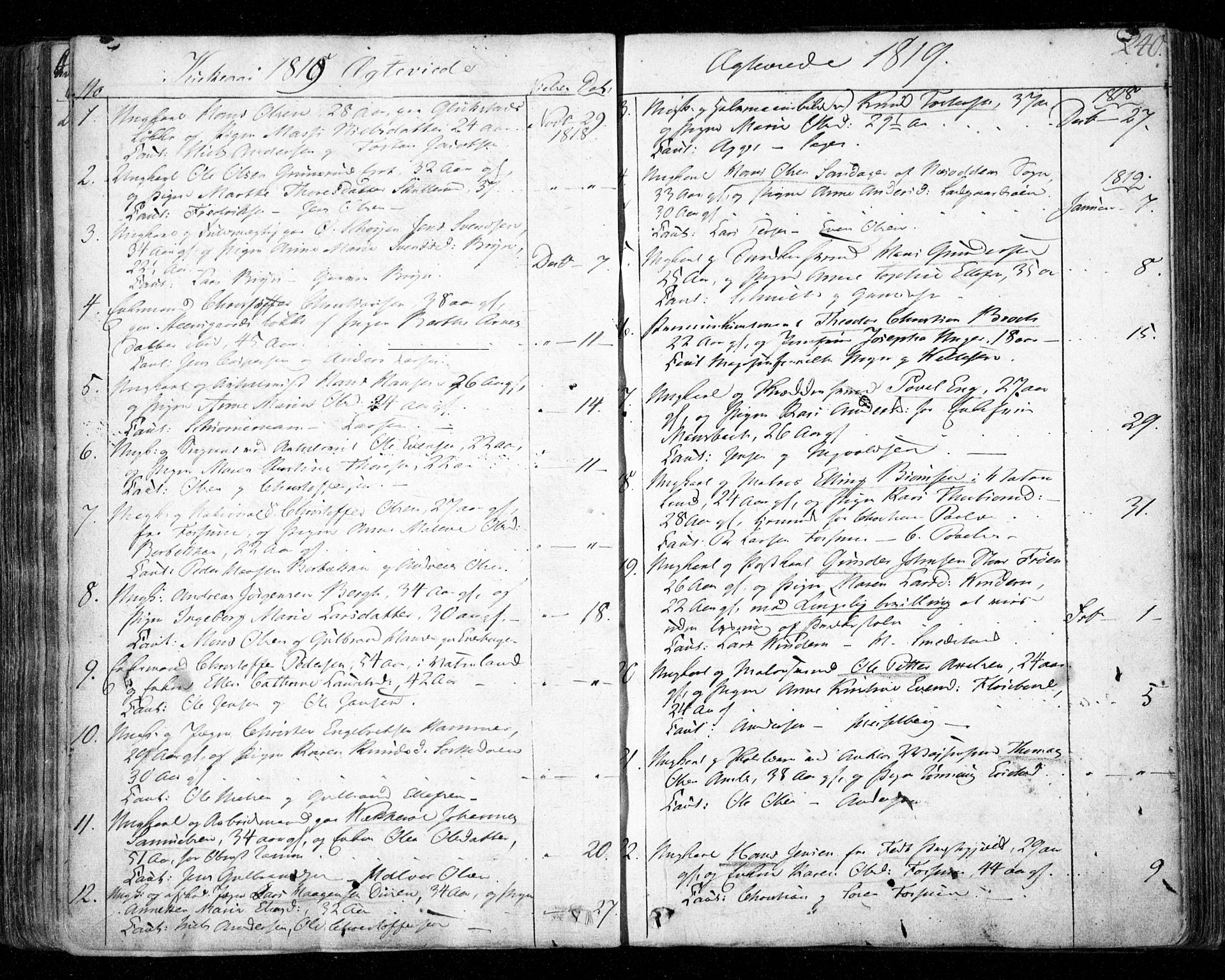 Aker prestekontor kirkebøker, SAO/A-10861/F/L0011: Parish register (official) no. 11, 1810-1819, p. 240