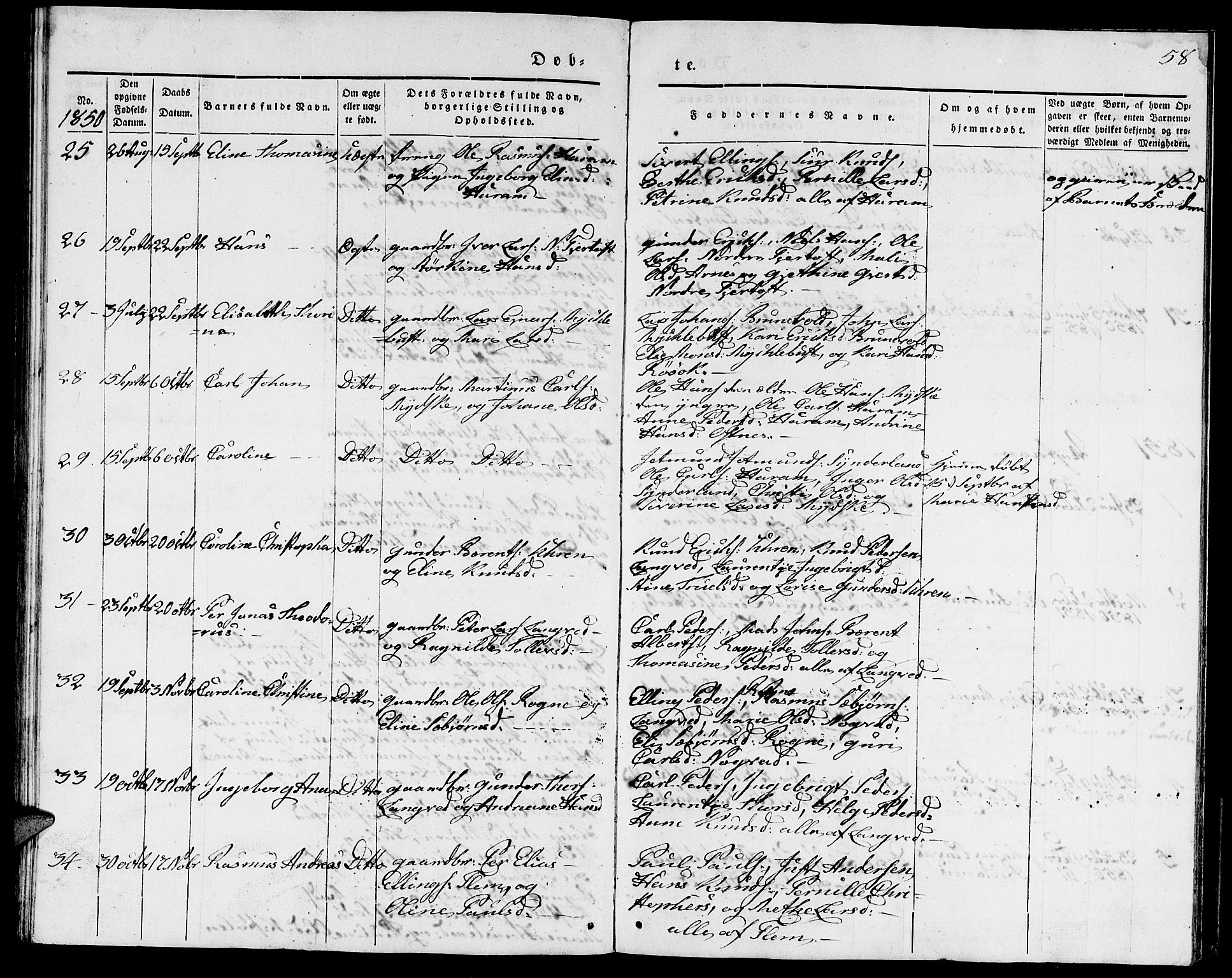 Ministerialprotokoller, klokkerbøker og fødselsregistre - Møre og Romsdal, AV/SAT-A-1454/536/L0507: Parish register (copy) no. 536C02, 1839-1859, p. 58