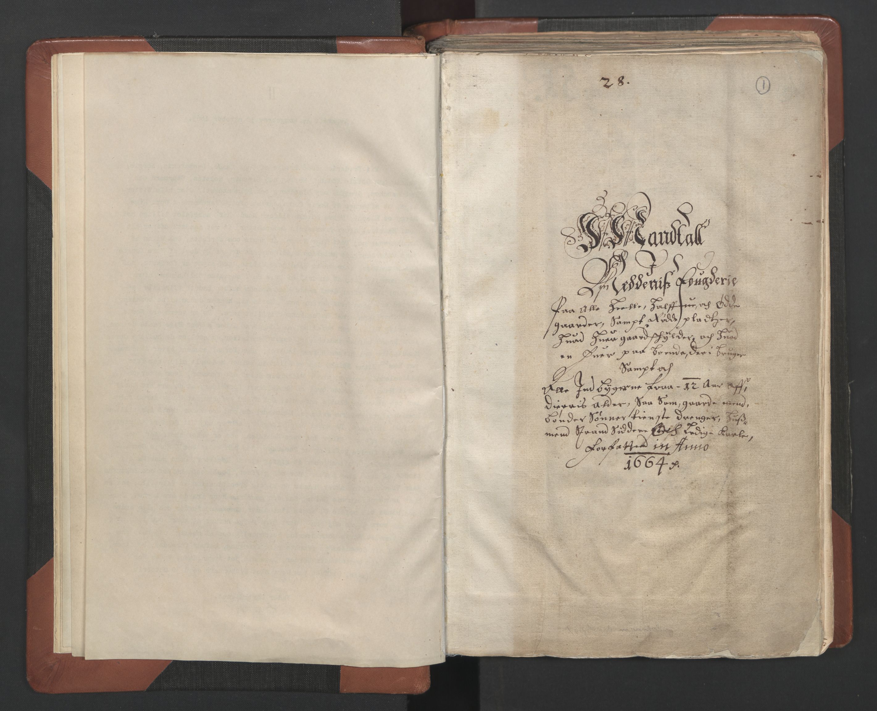 RA, Bailiff's Census 1664-1666, no. 7: Nedenes fogderi, 1664-1666, p. 1