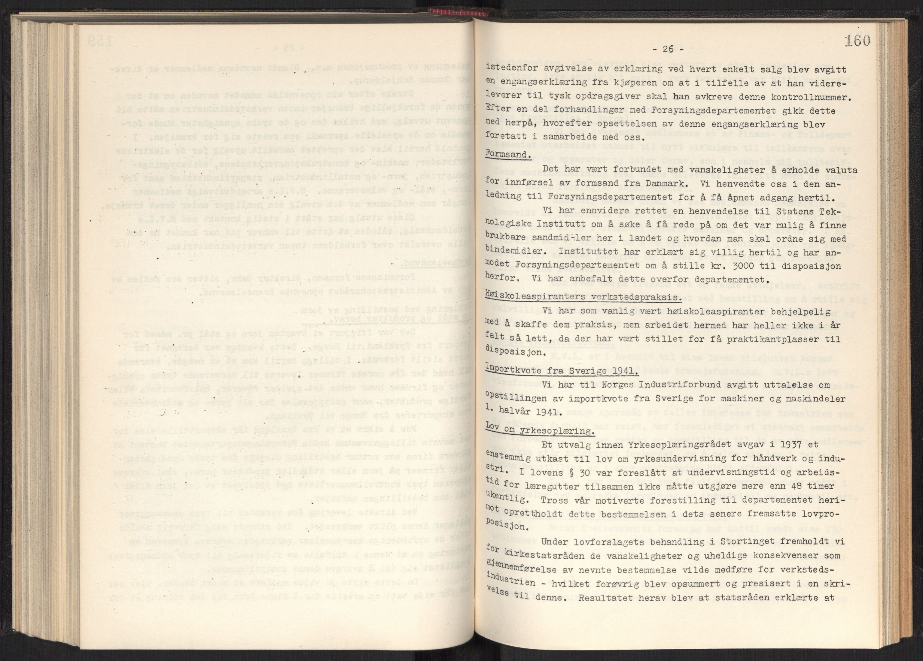 Teknologibedriftenes Landsforening TBL, AV/RA-PA-1700/A/Ad/L0006: Årsberetning med register, 1937-1943, p. 160