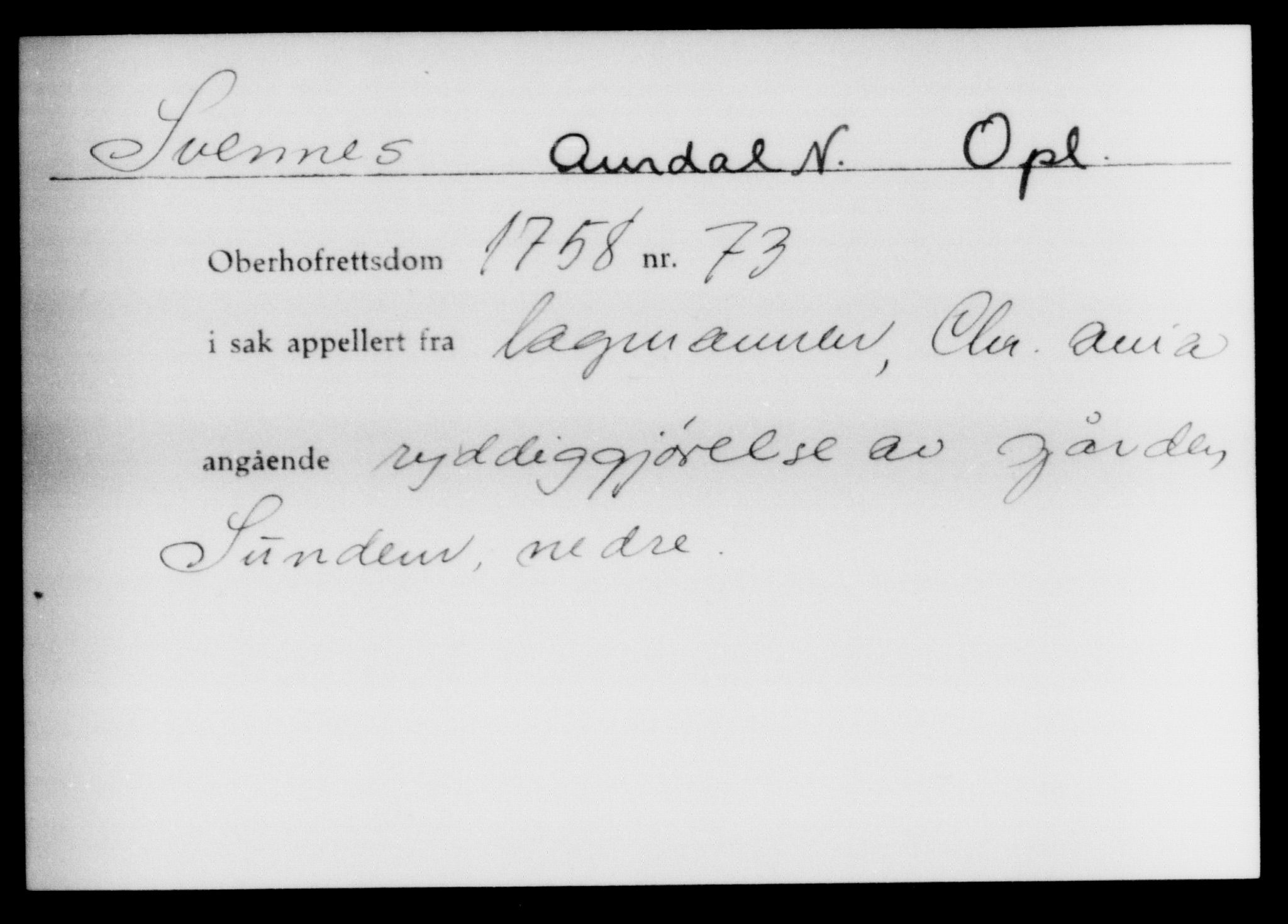 Overhoffretten 1667-1797, AV/RA-EA-2884, 1705