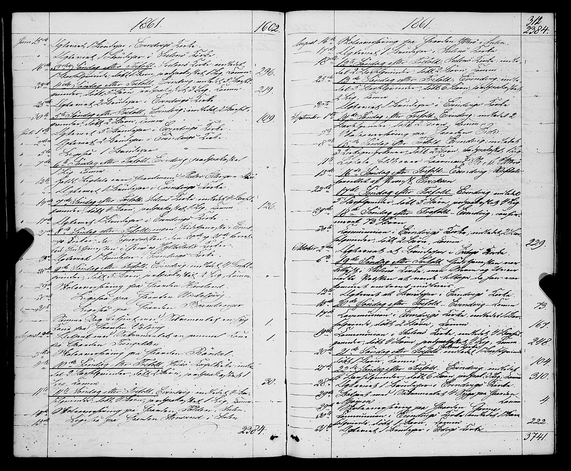 Gulen sokneprestembete, AV/SAB-A-80201/H/Haa/Haaa/L0022: Parish register (official) no. A 22, 1859-1869, p. 312