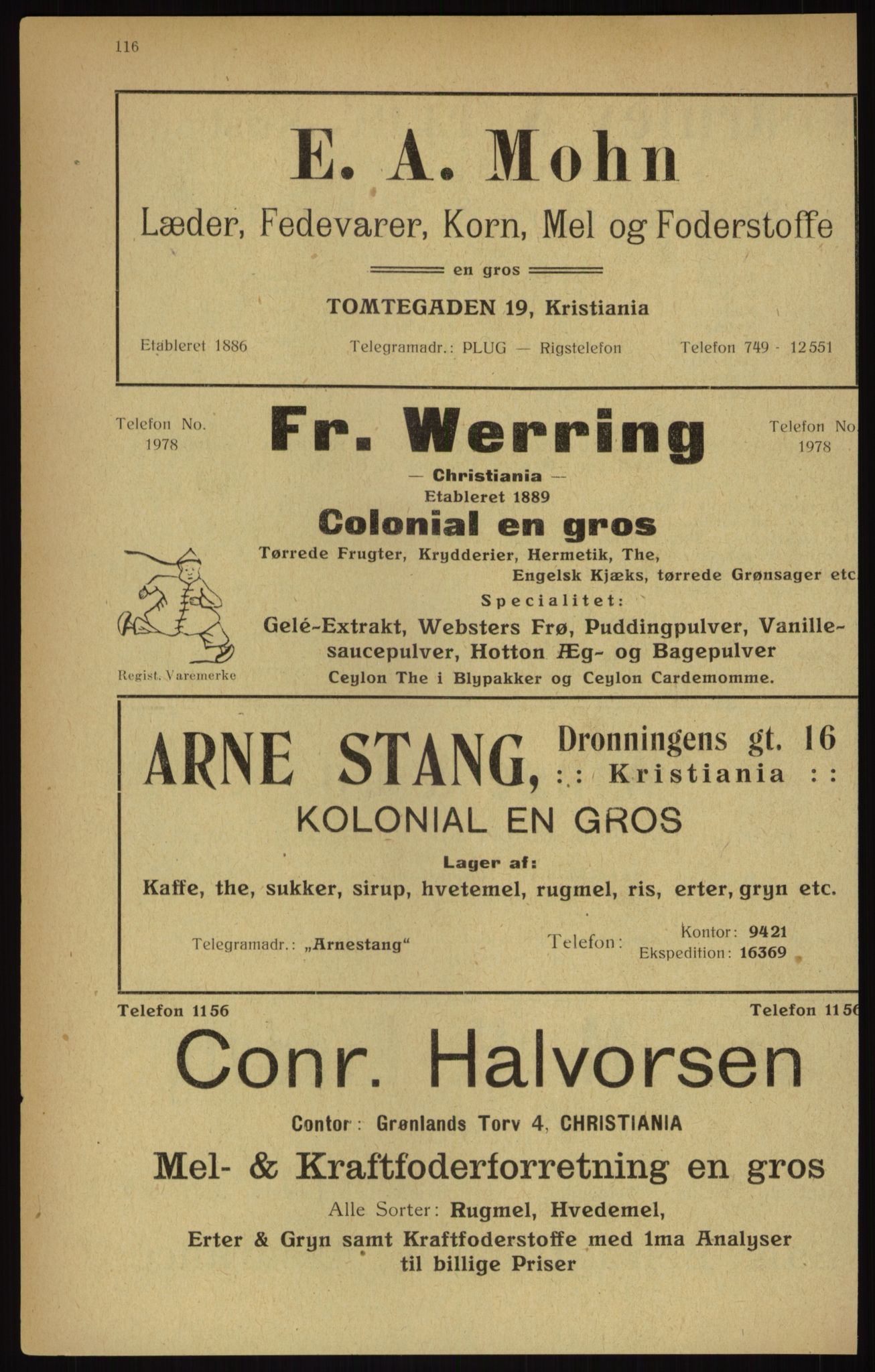 Kristiania/Oslo adressebok, PUBL/-, 1916, p. 116