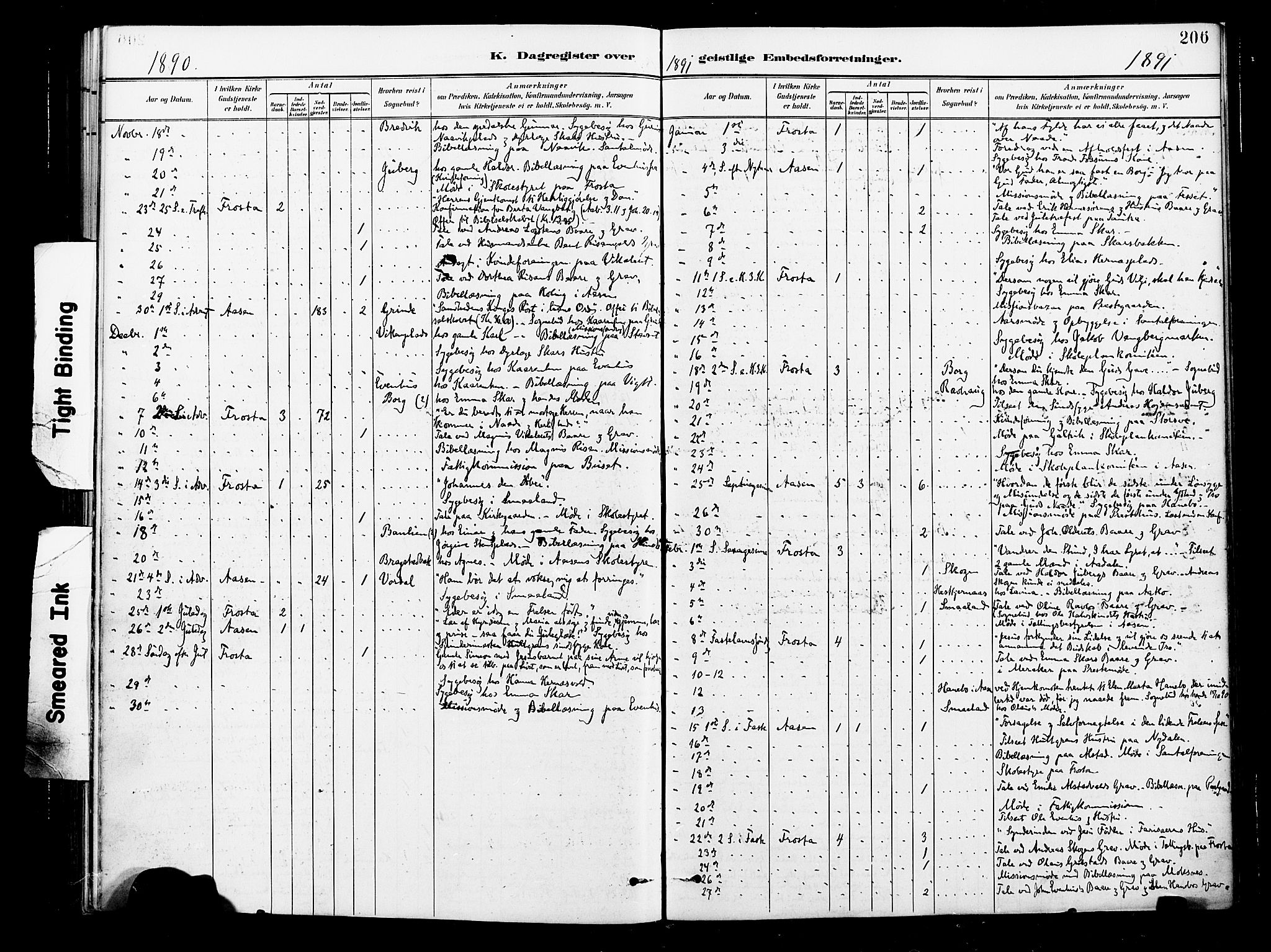 Ministerialprotokoller, klokkerbøker og fødselsregistre - Nord-Trøndelag, SAT/A-1458/713/L0121: Parish register (official) no. 713A10, 1888-1898, p. 206