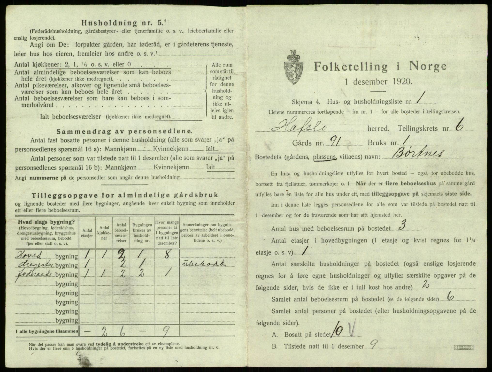SAB, 1920 census for Hafslo, 1920, p. 677