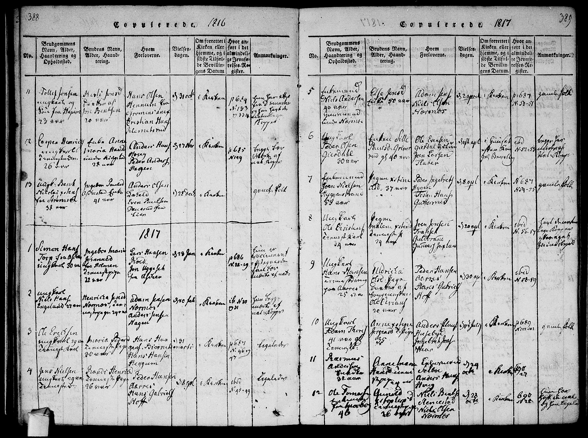 Røyken kirkebøker, SAKO/A-241/F/Fa/L0004: Parish register (official) no. 4, 1814-1832, p. 388-389