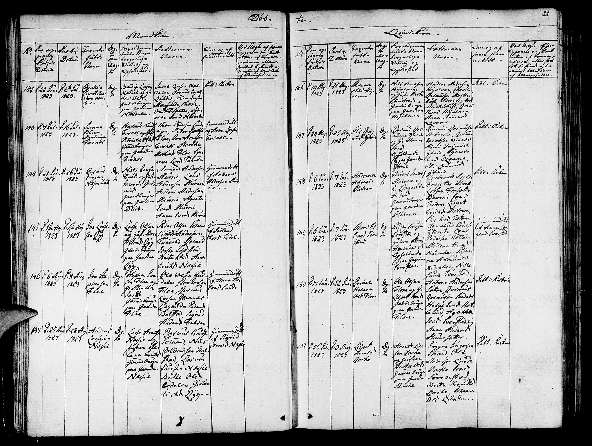 Innvik sokneprestembete, SAB/A-80501: Parish register (official) no. A 3, 1820-1832, p. 22
