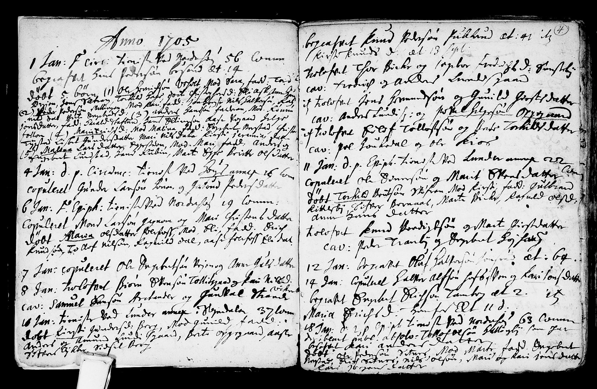 Norderhov kirkebøker, AV/SAKO-A-237/F/Fa/L0001: Parish register (official) no. 1, 1704-1716, p. 4