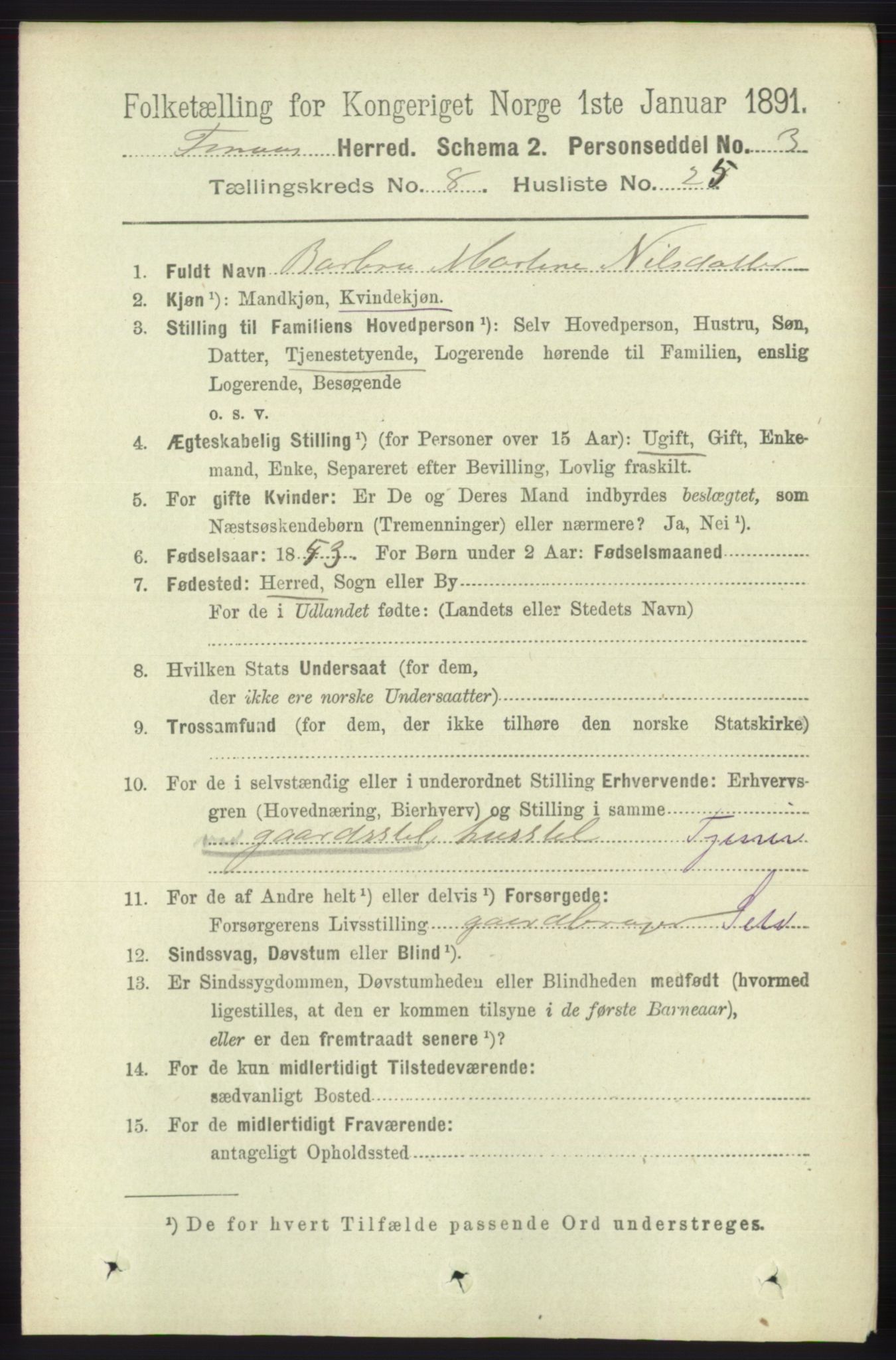 RA, 1891 census for 1218 Finnås, 1891, p. 3544