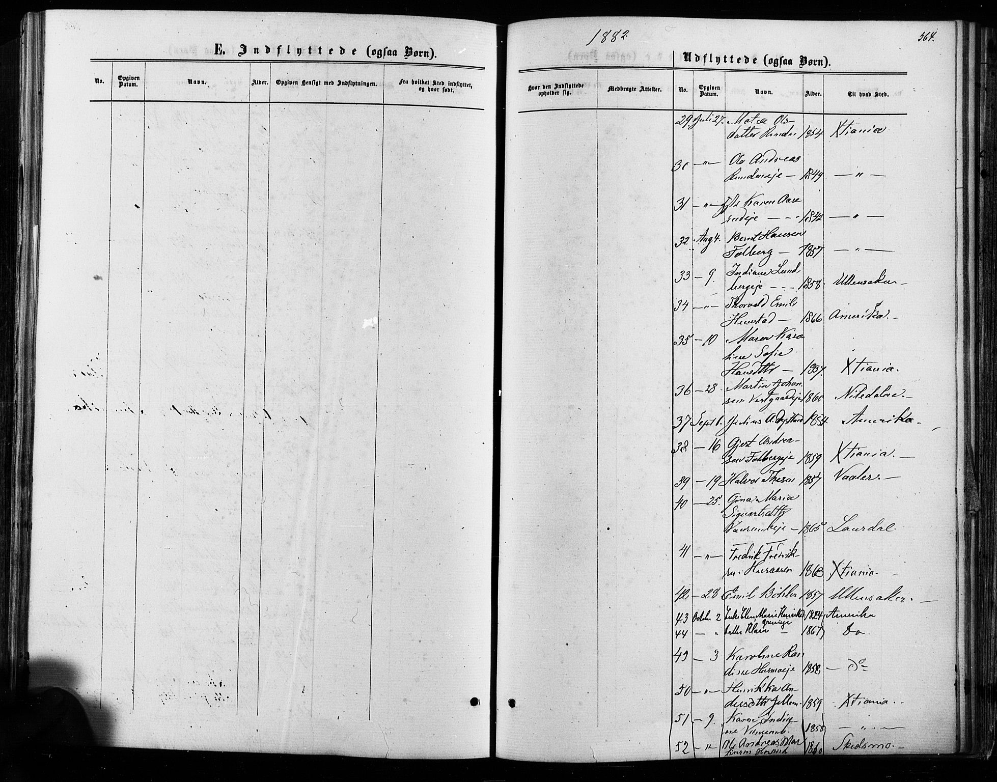 Nes prestekontor Kirkebøker, AV/SAO-A-10410/F/Fa/L0009: Parish register (official) no. I 9, 1875-1882, p. 564