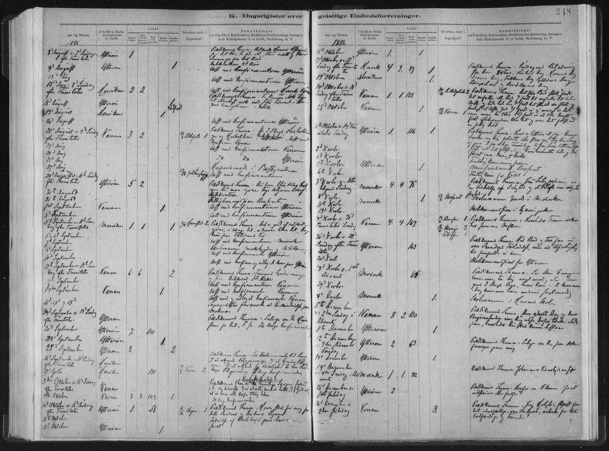 Ministerialprotokoller, klokkerbøker og fødselsregistre - Nord-Trøndelag, SAT/A-1458/722/L0220: Parish register (official) no. 722A07, 1881-1908, p. 248