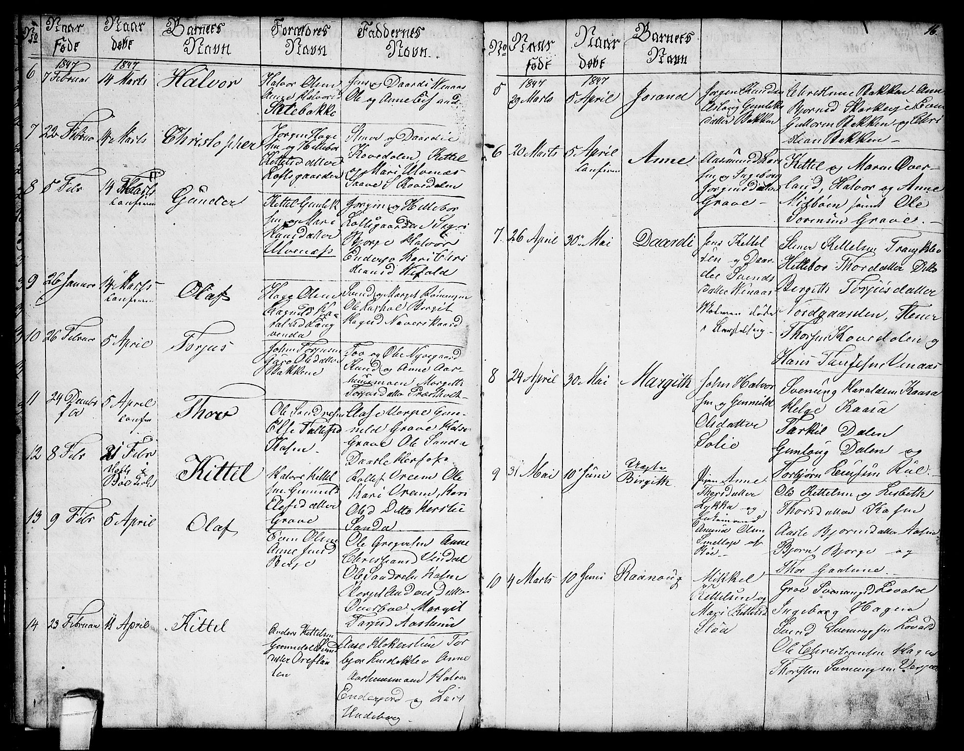 Seljord kirkebøker, SAKO/A-20/G/Ga/L0002: Parish register (copy) no. I 2, 1838-1866, p. 16