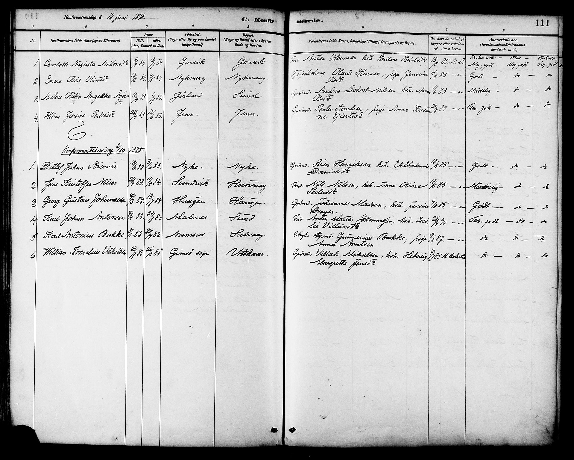 Ministerialprotokoller, klokkerbøker og fødselsregistre - Nordland, SAT/A-1459/892/L1320: Parish register (official) no. 892A01, 1886-1901, p. 111